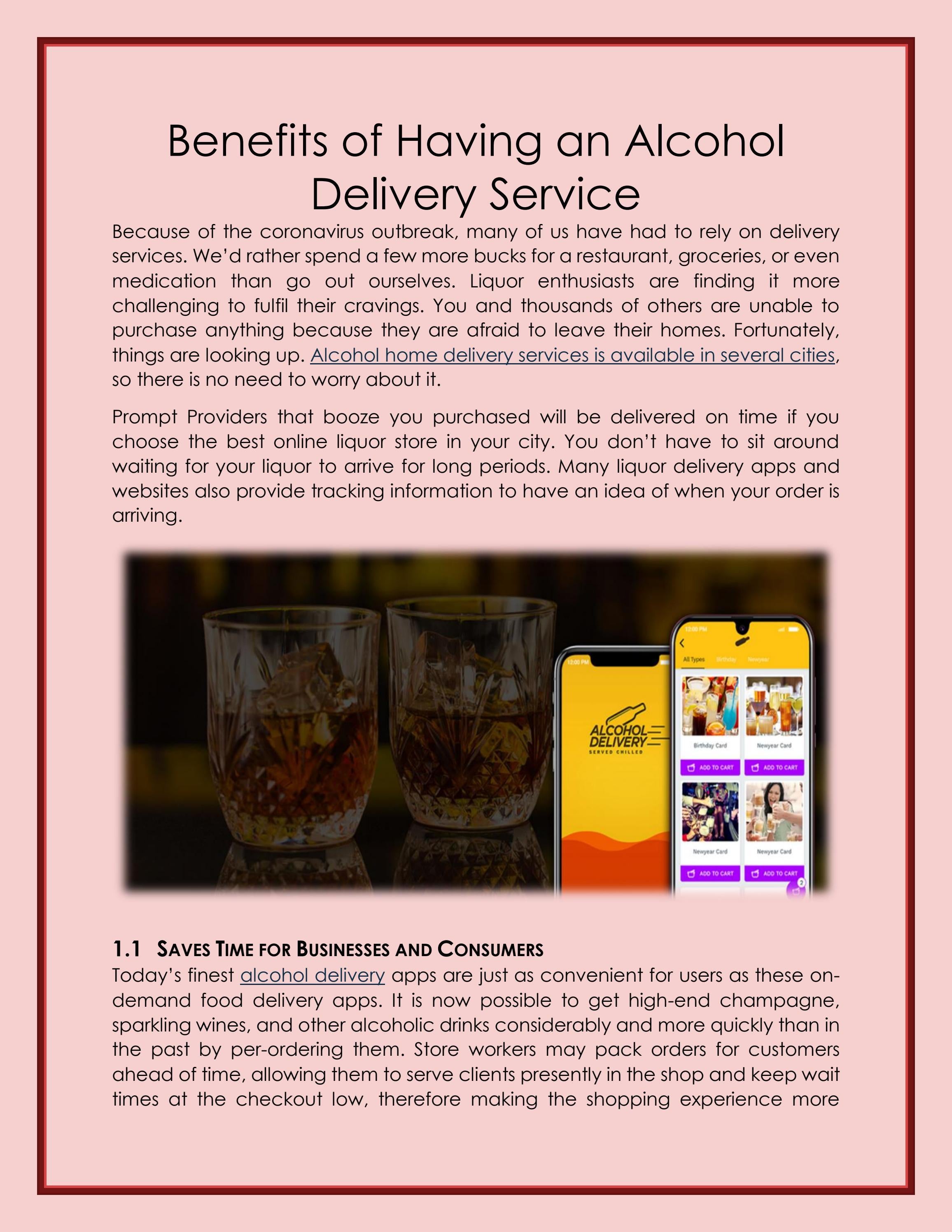 Benefits of Having an Alcohol Delivery Service by ShopSK Issuu