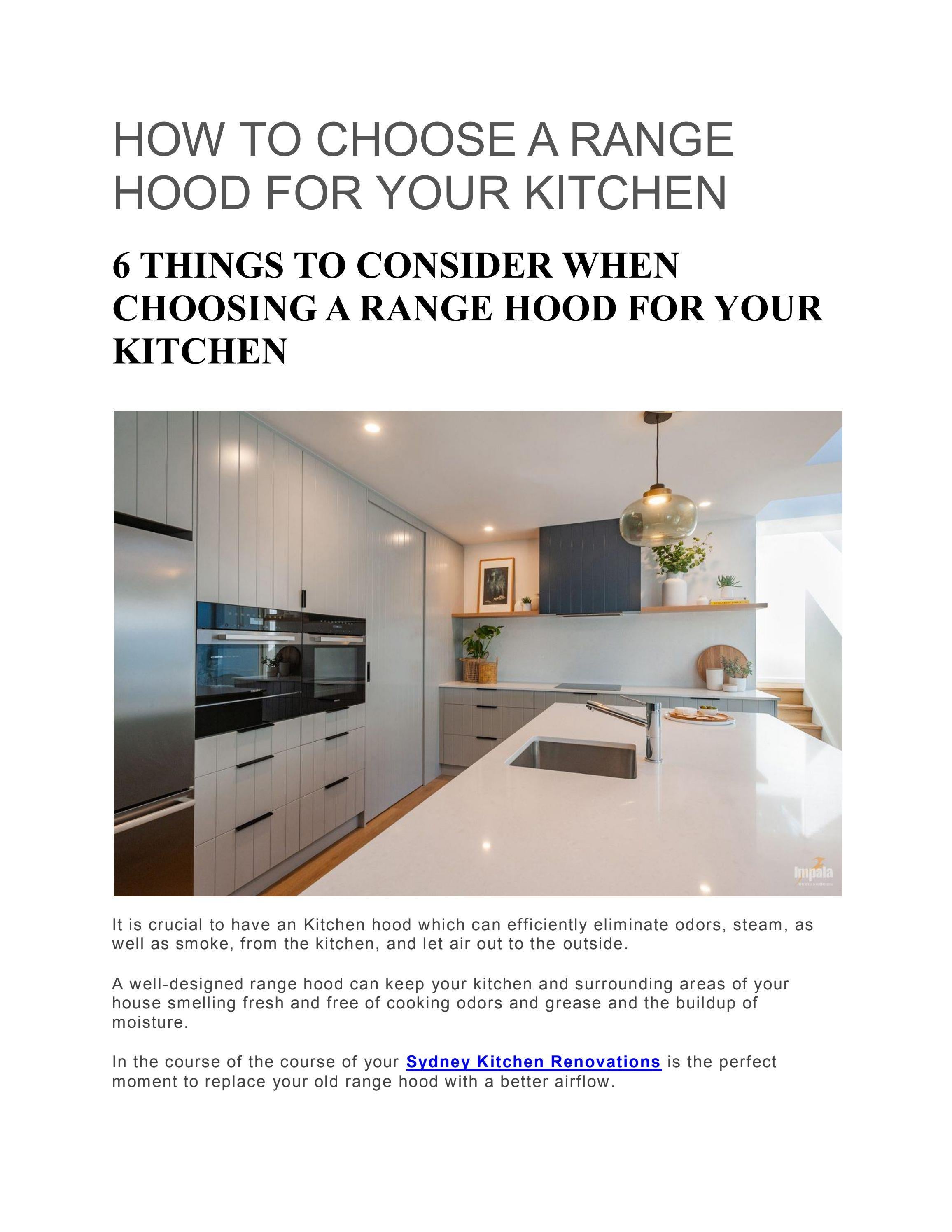 HOW TO CHOOSE A RANGE HOOD FOR YOUR KITCHEN by emilysmiith614 - Issuu