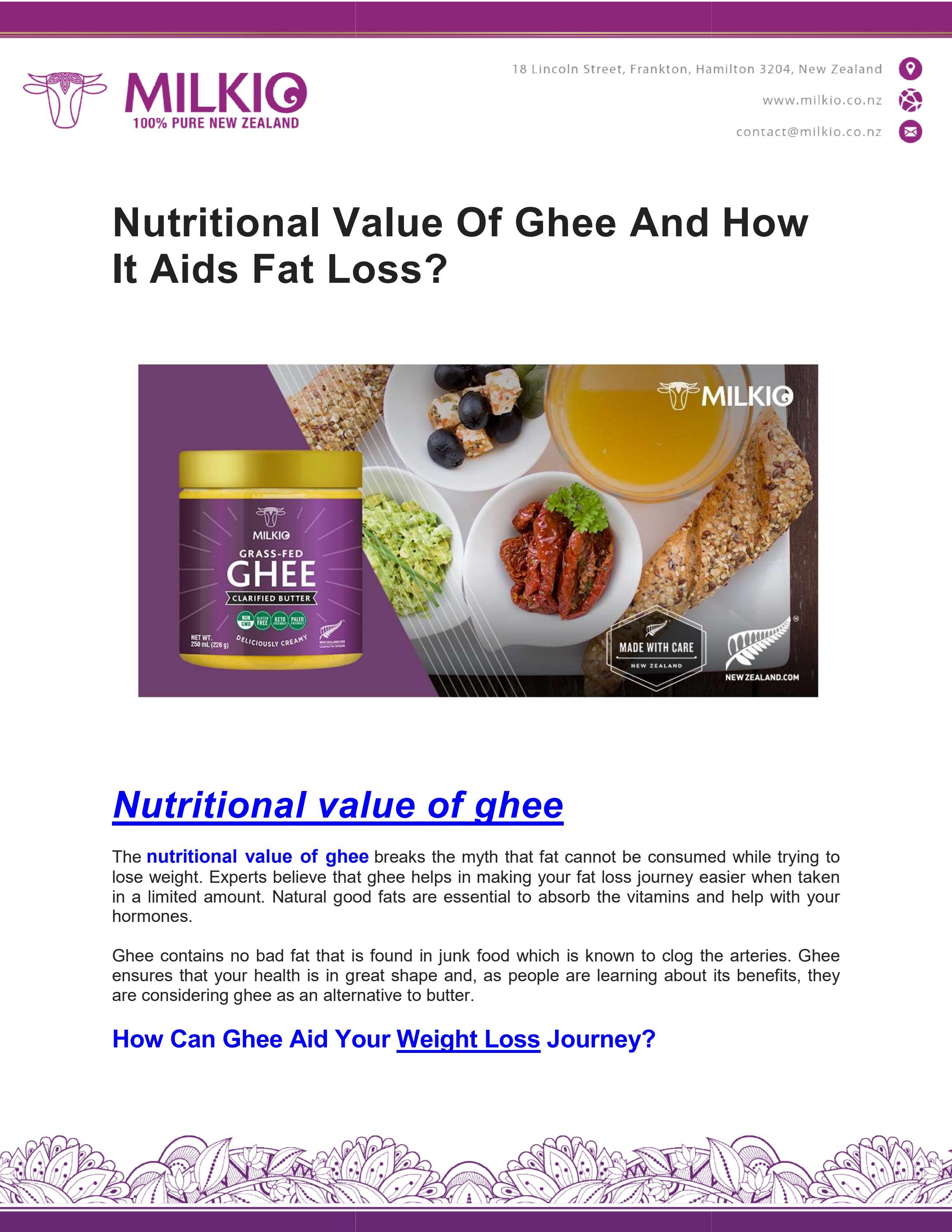 Nutritional Value of Ghee by mitun_milkio m Issuu