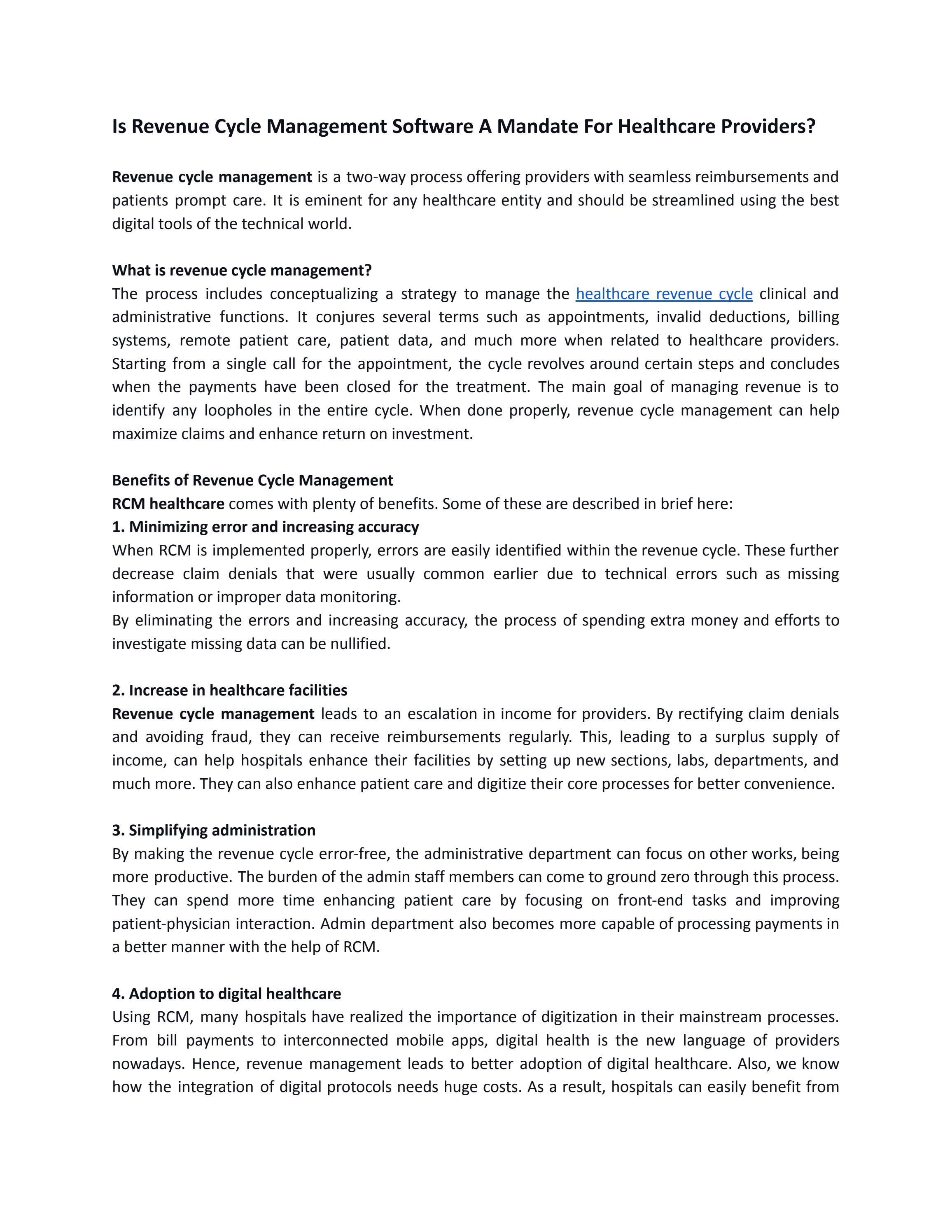 Healthcare Revenue Cycle Management By Shawn Davidson Issuu