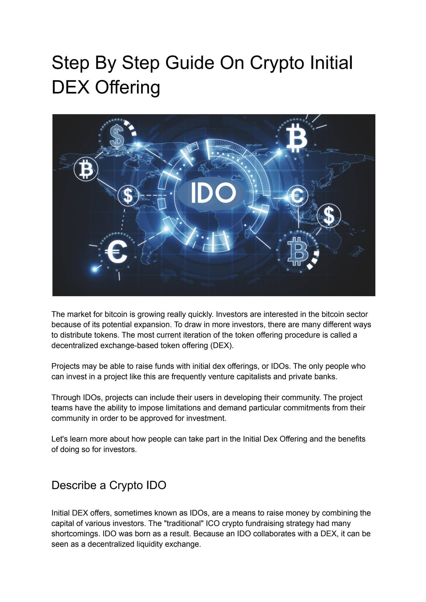 Step By Step Guide On Crypto Initial DEX Offering by Jennifer watson - Issuu