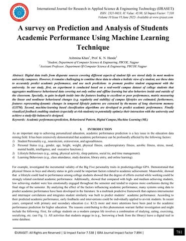 A survey on Prediction and Analysis of Students Academic Performance ...