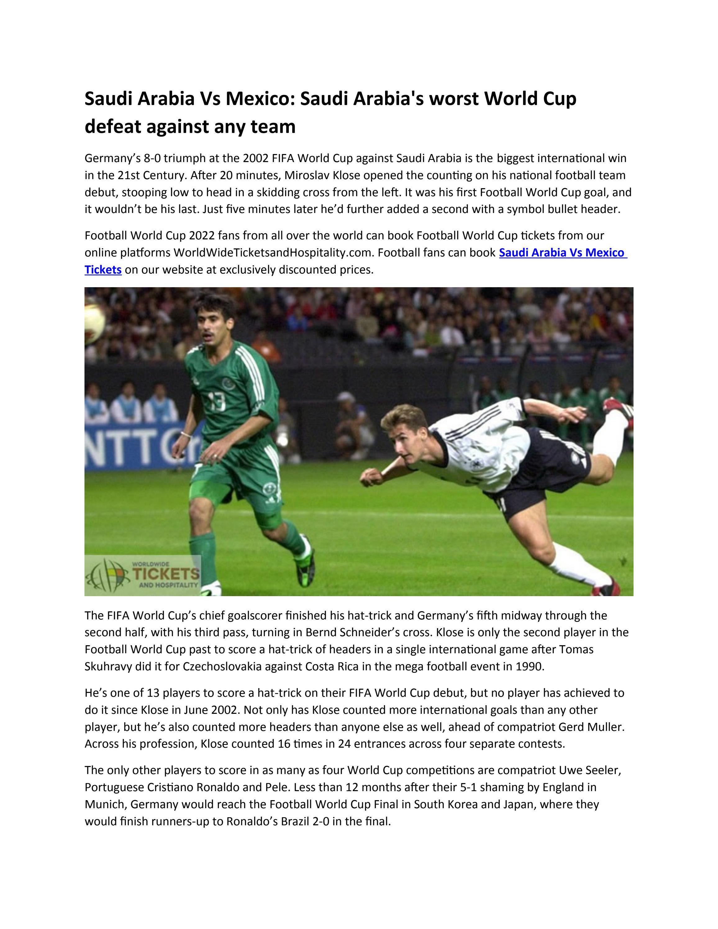 Saudi Arabia Vs Mexico Saudi Arabia s Worst World Cup Defeat Against 