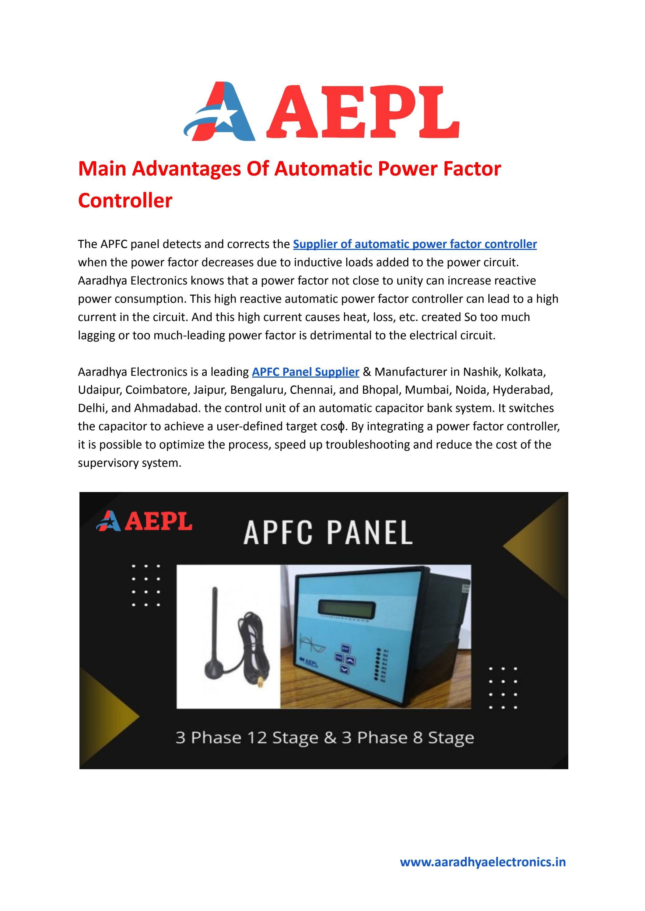 Main Advantages Of Automatic Power Factor Controller by aaradhya