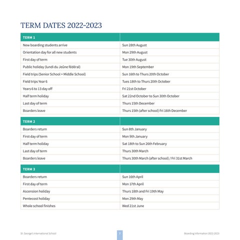 St. George's International School Boarding Handbook by Inspired