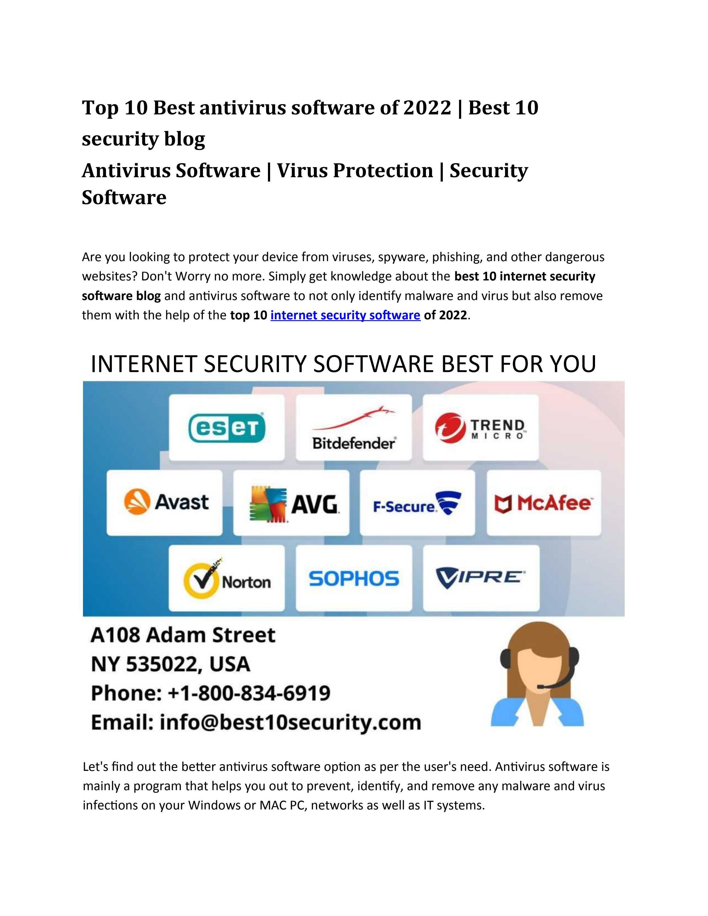 Top 10 Best antivirus software of 2022 Best 10 security blog by