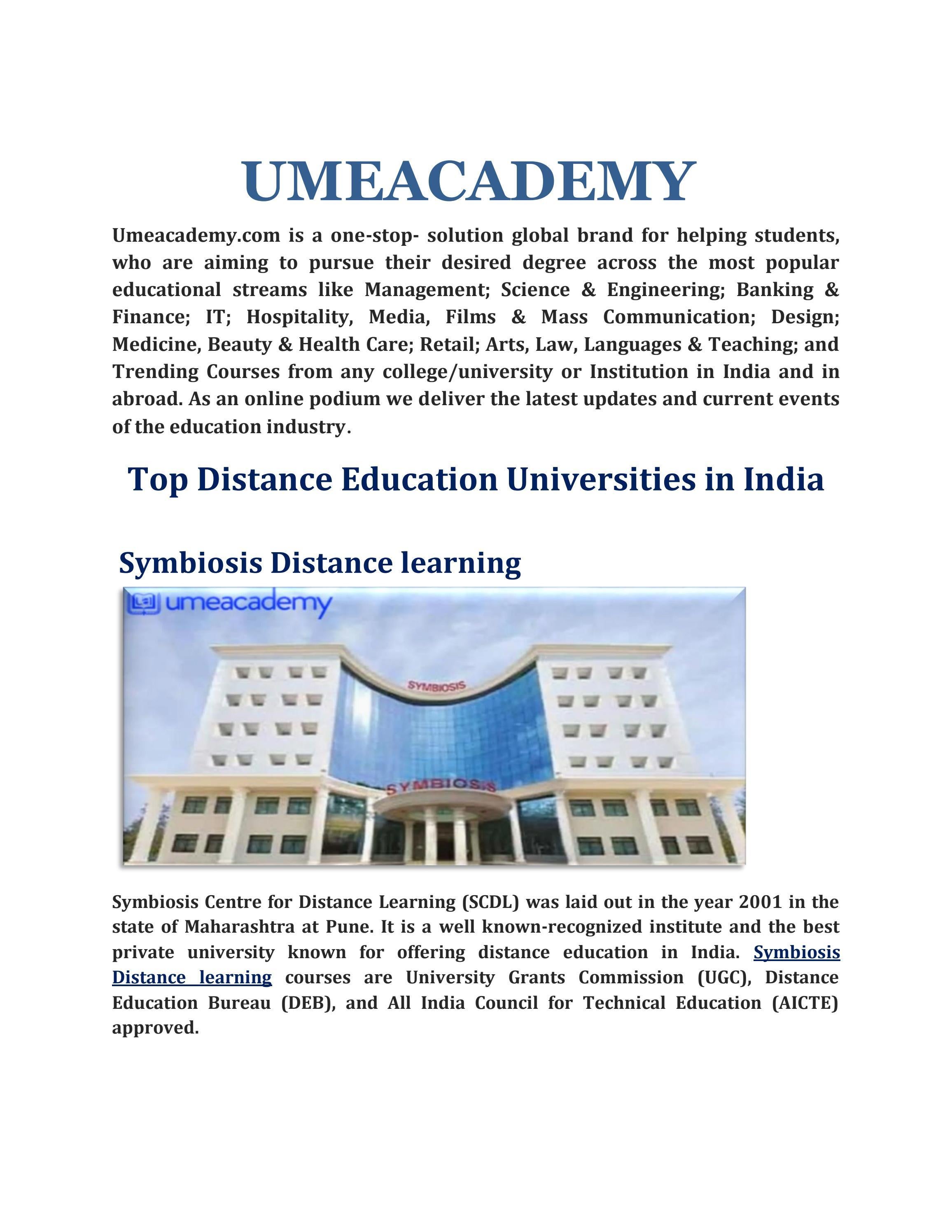 Top Distance Education Universities In India By Poonam Maantech Issuu