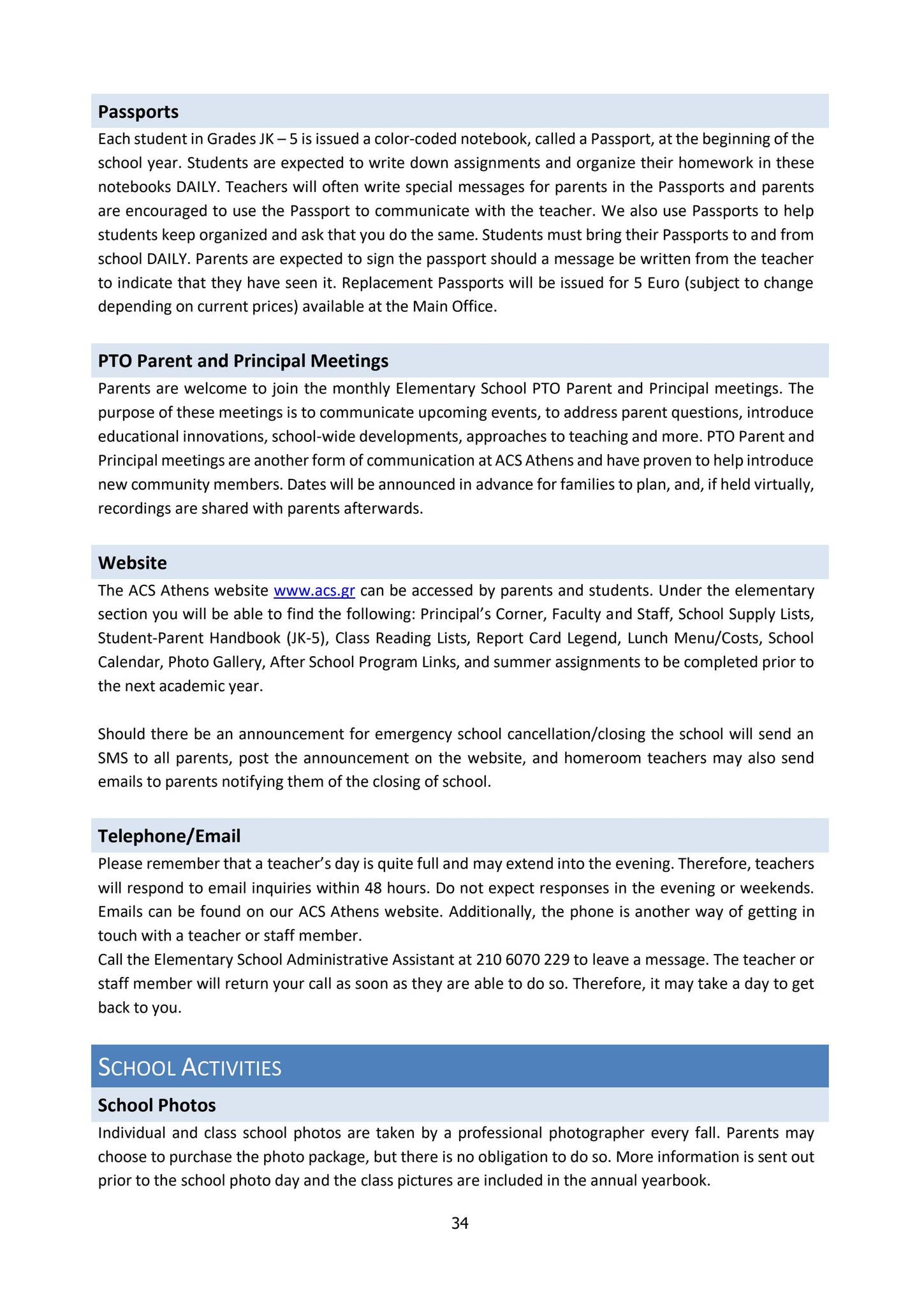 Early Childhood / Elementary School Handbook by ACS Athens - Issuu