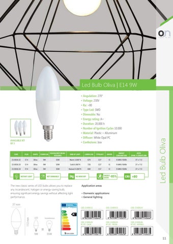 Kon.El.Co. S.p.a. 灯饰目录 · On - LED Bulbs 2021 第 11 页