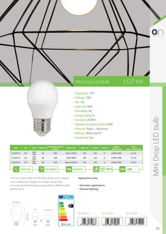 Kon.El.Co. S.p.a. 灯饰目录 · On - LED Bulbs 2021 第 15 页