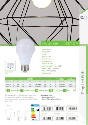 Kon.El.Co. S.p.a. 灯饰目录 · On - LED Bulbs 2021 第 17 页