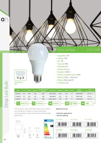 Kon.El.Co. S.p.a. 灯饰目录 · On - LED Bulbs 2021 第 18 页