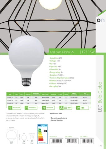 Kon.El.Co. S.p.a. 灯饰目录 · On - LED Bulbs 2021 第 21 页