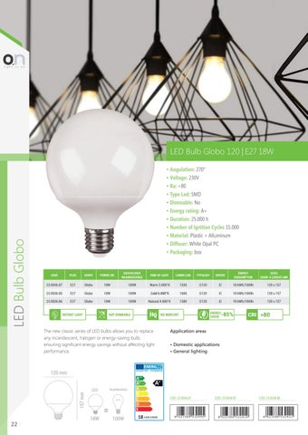 Kon.El.Co. S.p.a. 灯饰目录 · On - LED Bulbs 2021 第 22 页