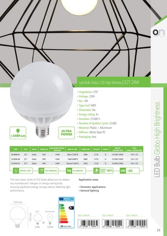 Kon.El.Co. S.p.a. 灯饰目录 · On - LED Bulbs 2021 第 23 页