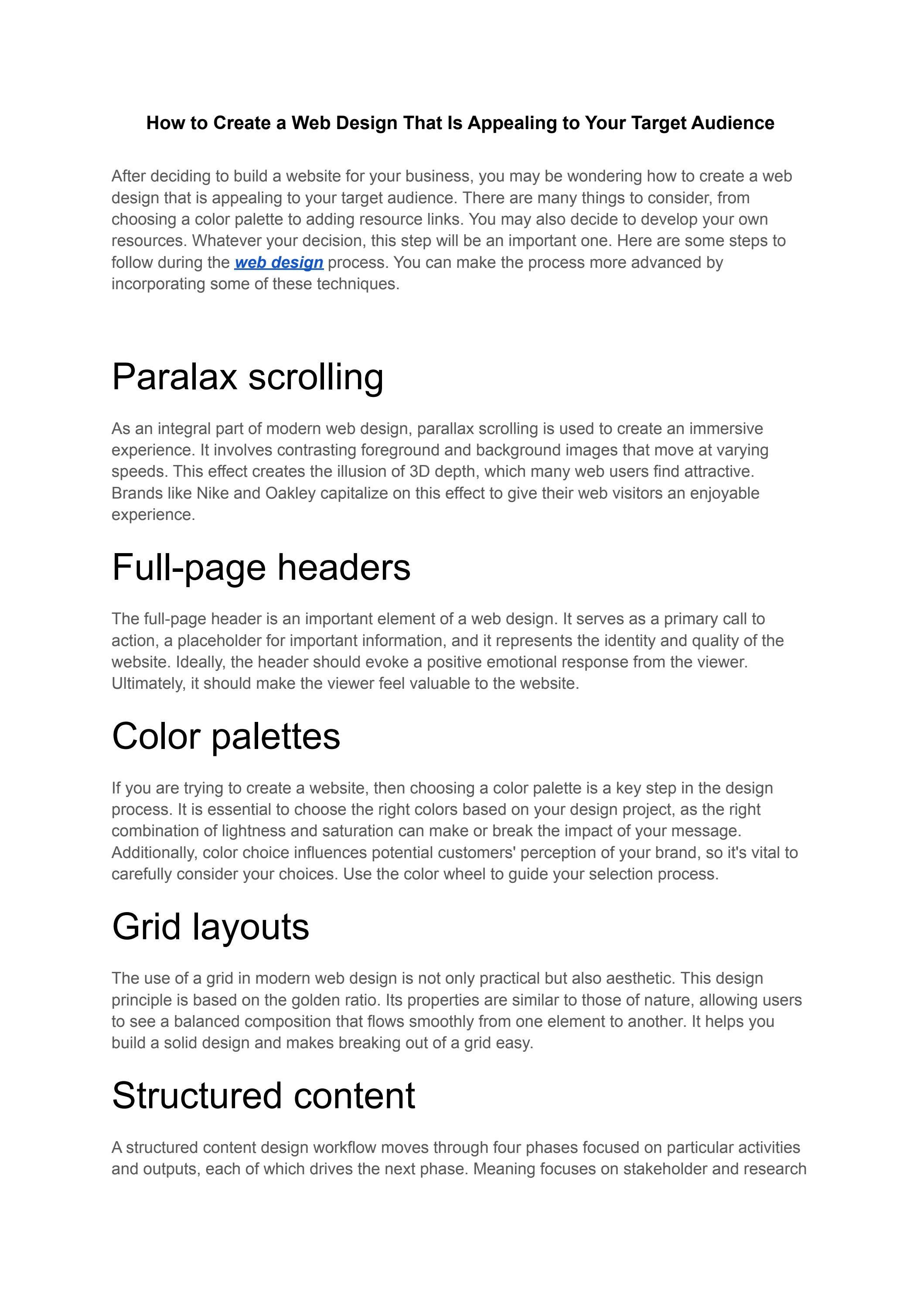 How to create a web design that is appealing to your target audience by