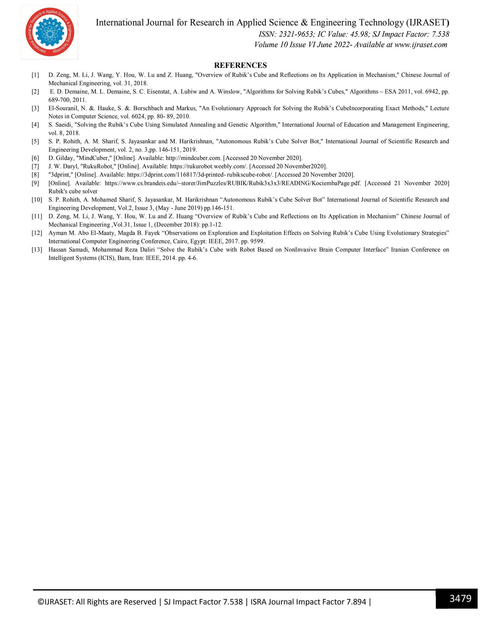 Solving Rubiks Cube Using Open CV by IJRASET - Issuu