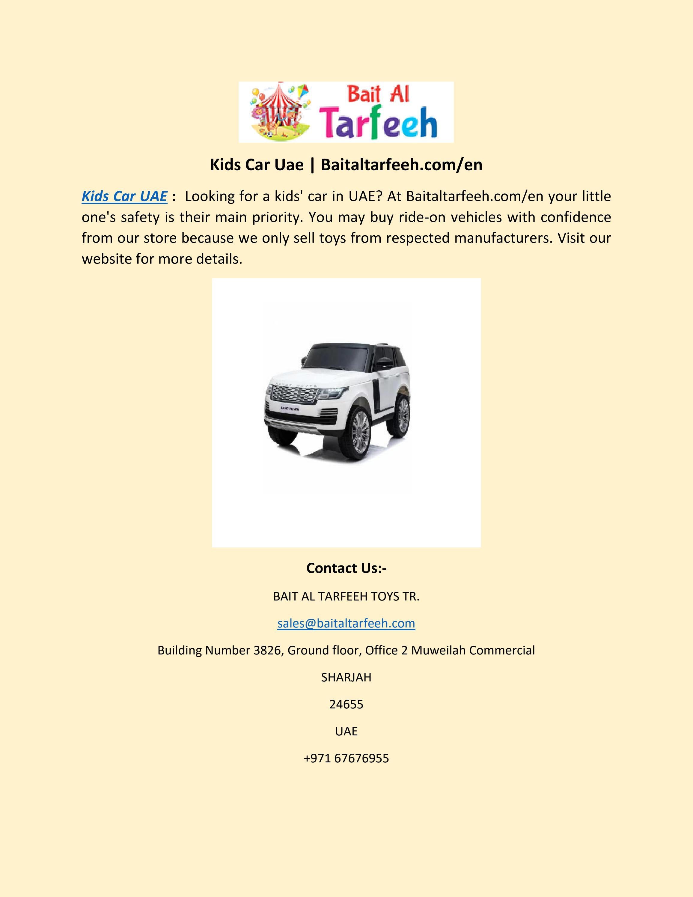 Kids Car Uae by Bait Al Tarfeeh Toys tr. Issuu