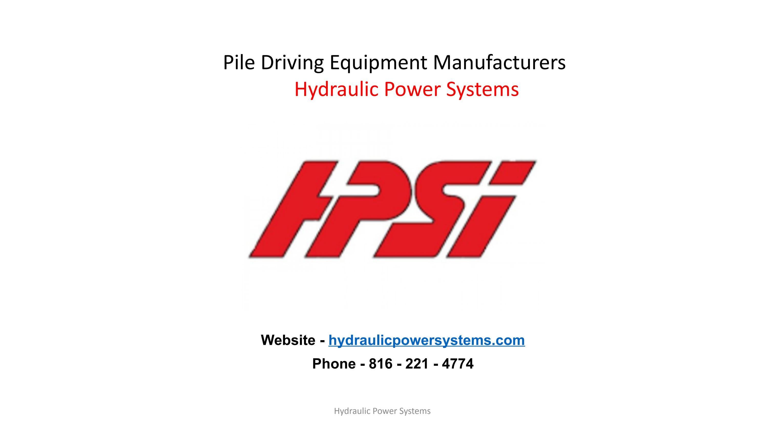 Rent Foundation Construction Equipment in Missouri for your Project by Hydraulic Power Systems
