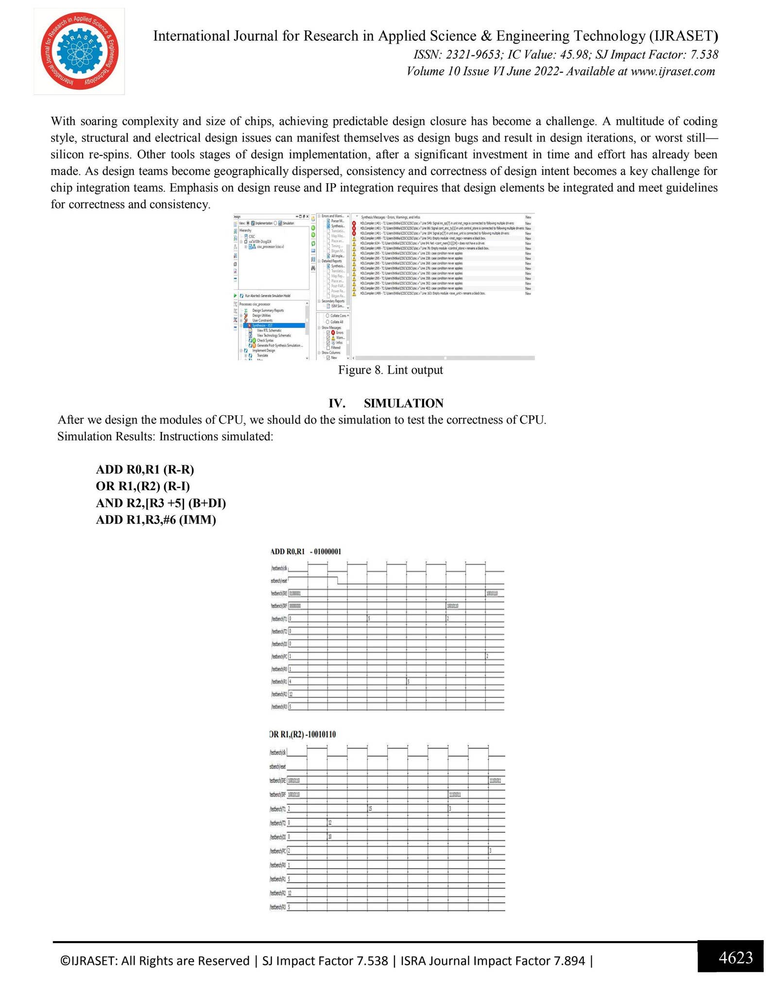 RTL Design of CISC CPU IP Core by IJRASET - Issuu
