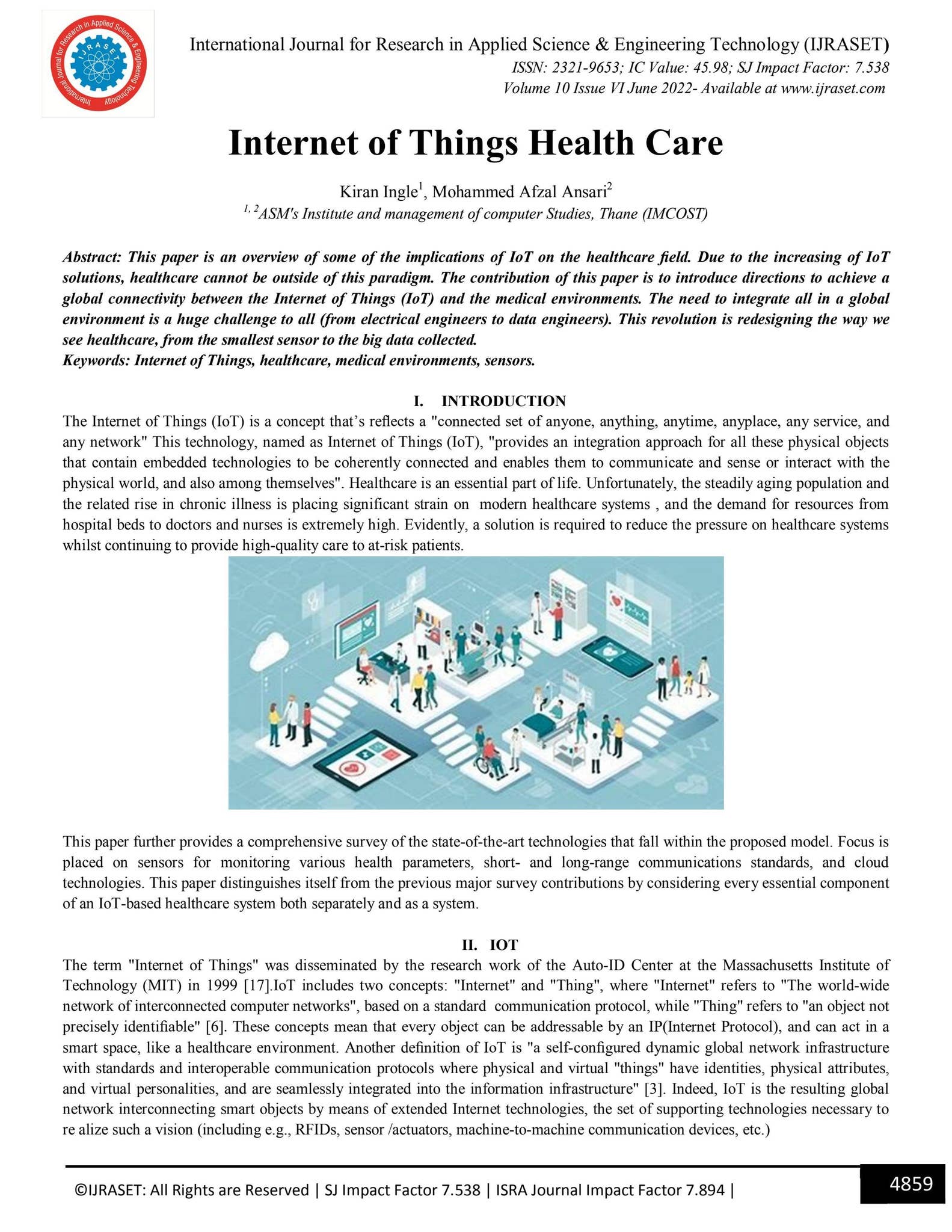 Internet of Things Health Care by IJRASET - Issuu