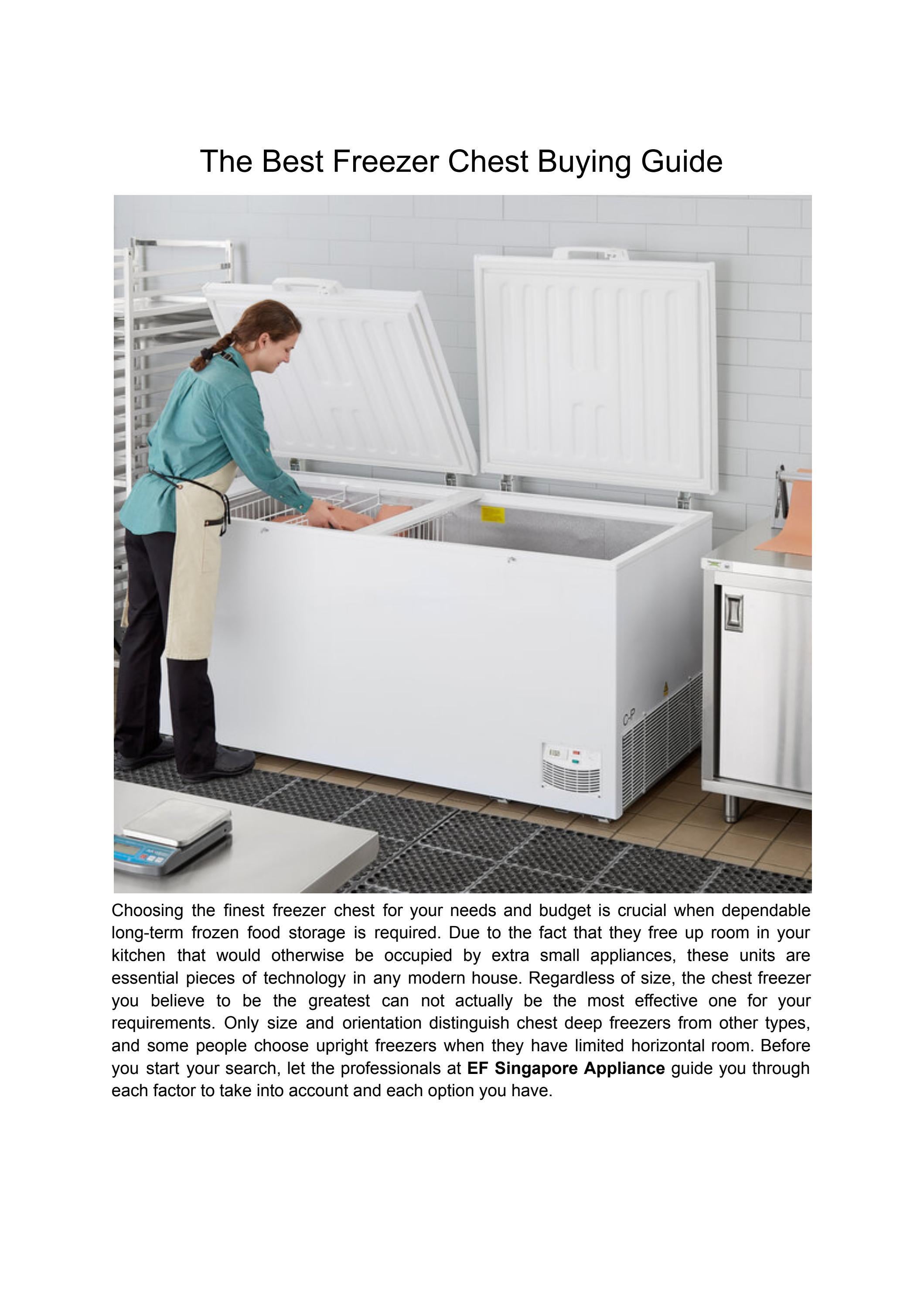 The Best Freezer Chest Buying Guide by EFSingapore Issuu