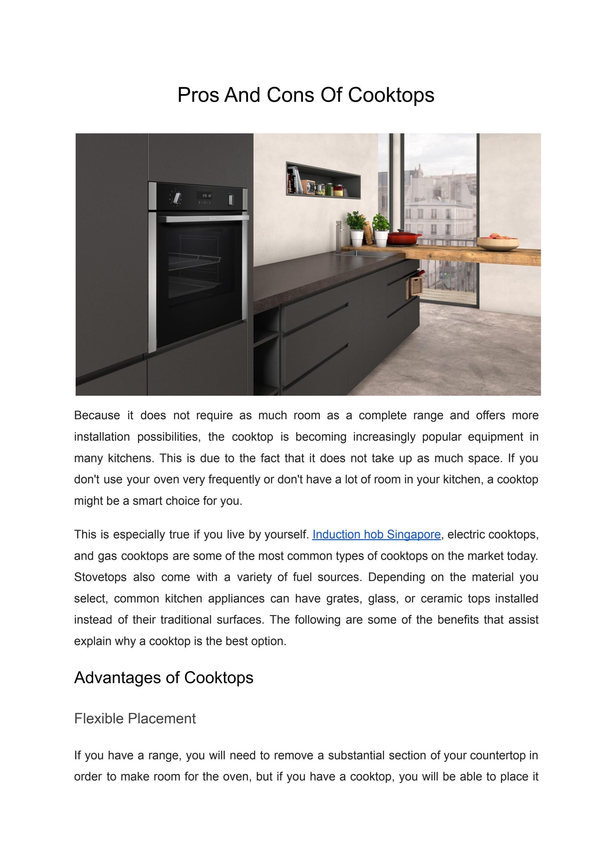 Pros And Cons Of Cooktops by EFSingapore Issuu