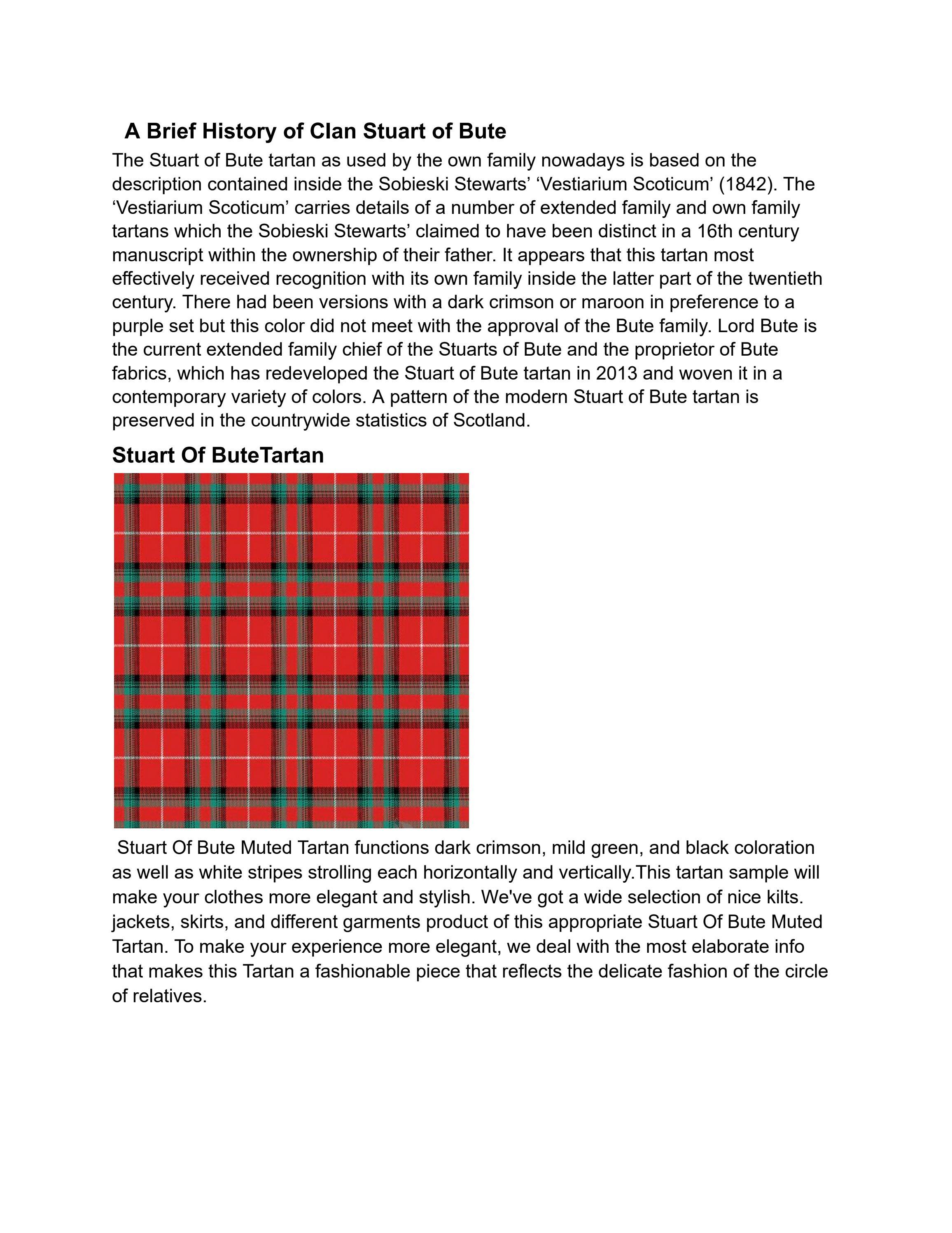 Stuart Of Bute Tartan Bow Tie