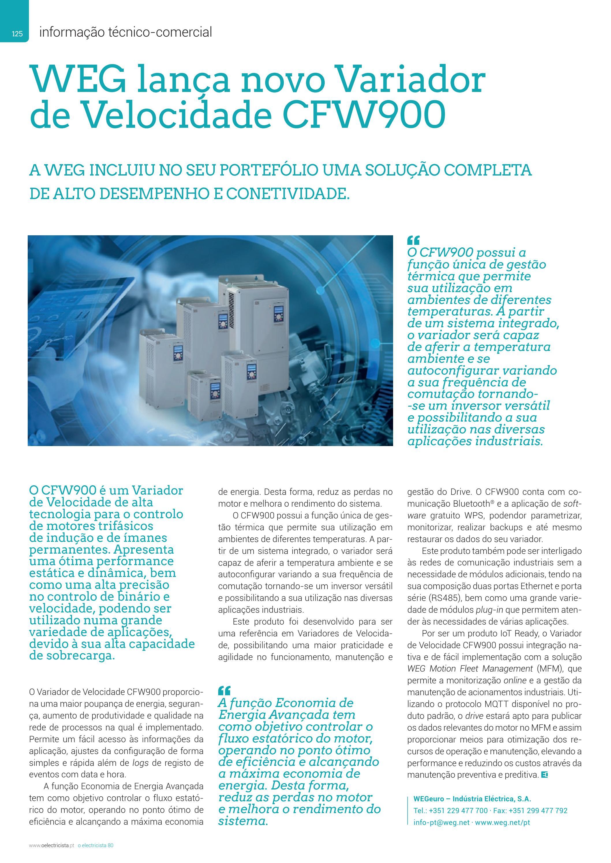 WEG lança novo Variador de Velocidade CFW900 by cie Issuu