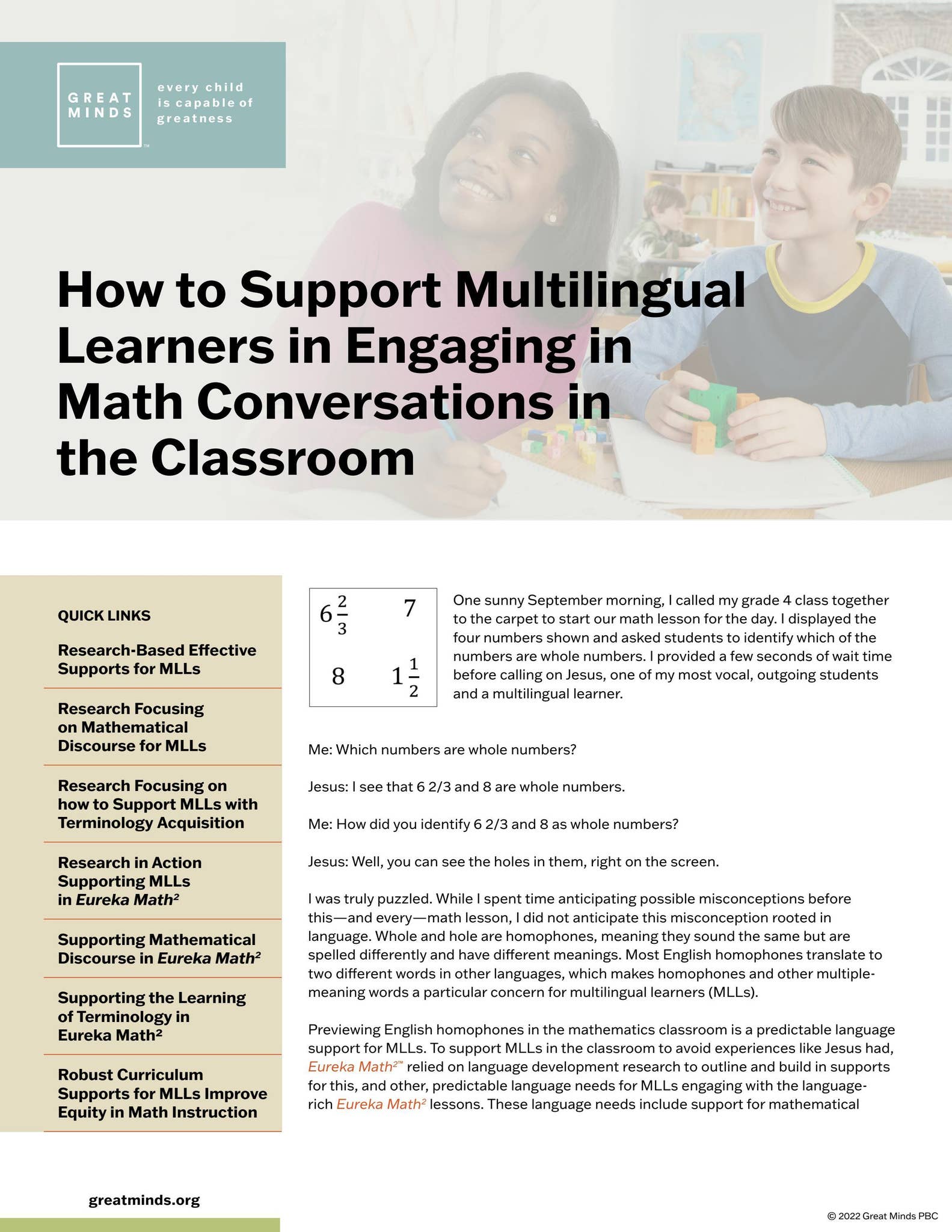 How to Support Multilingual Learners in Engaging in Math Conversations ...