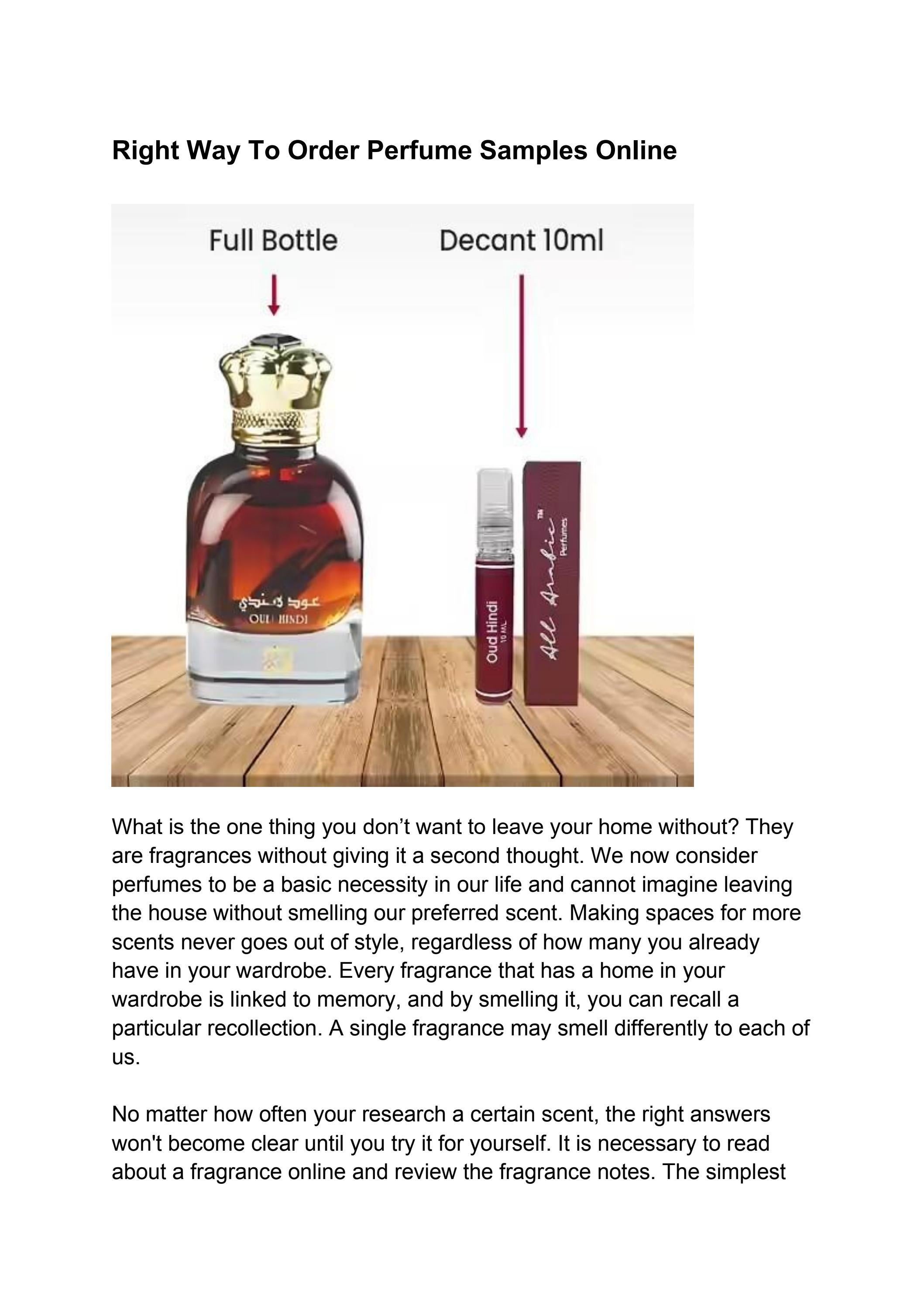 Right Way To Order Perfume Samples Online By All Arabic Issuu