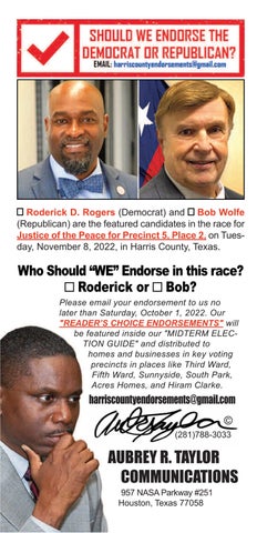 Roderick D. Rogers and Bob Wolfe are running for Justice of the Peace ...