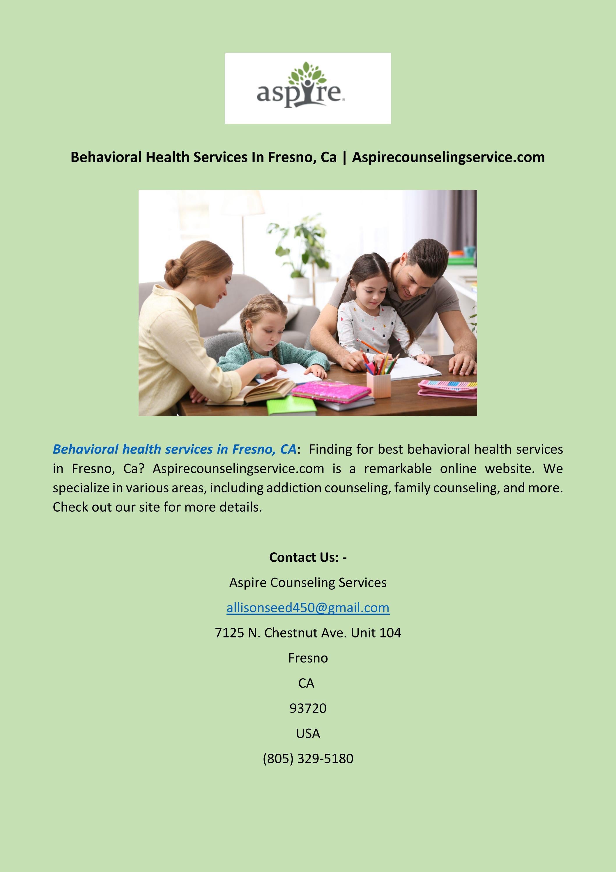 Behavioral Health Services In Fresno, Ca by