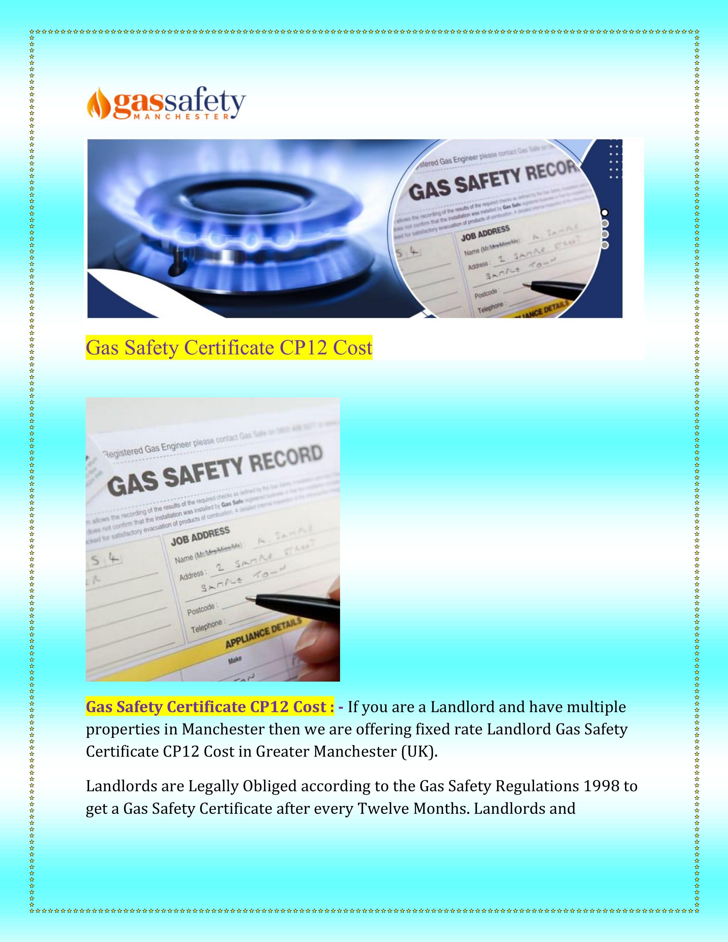 Gas Safety Certificate CP12 by Umer Malik Issuu