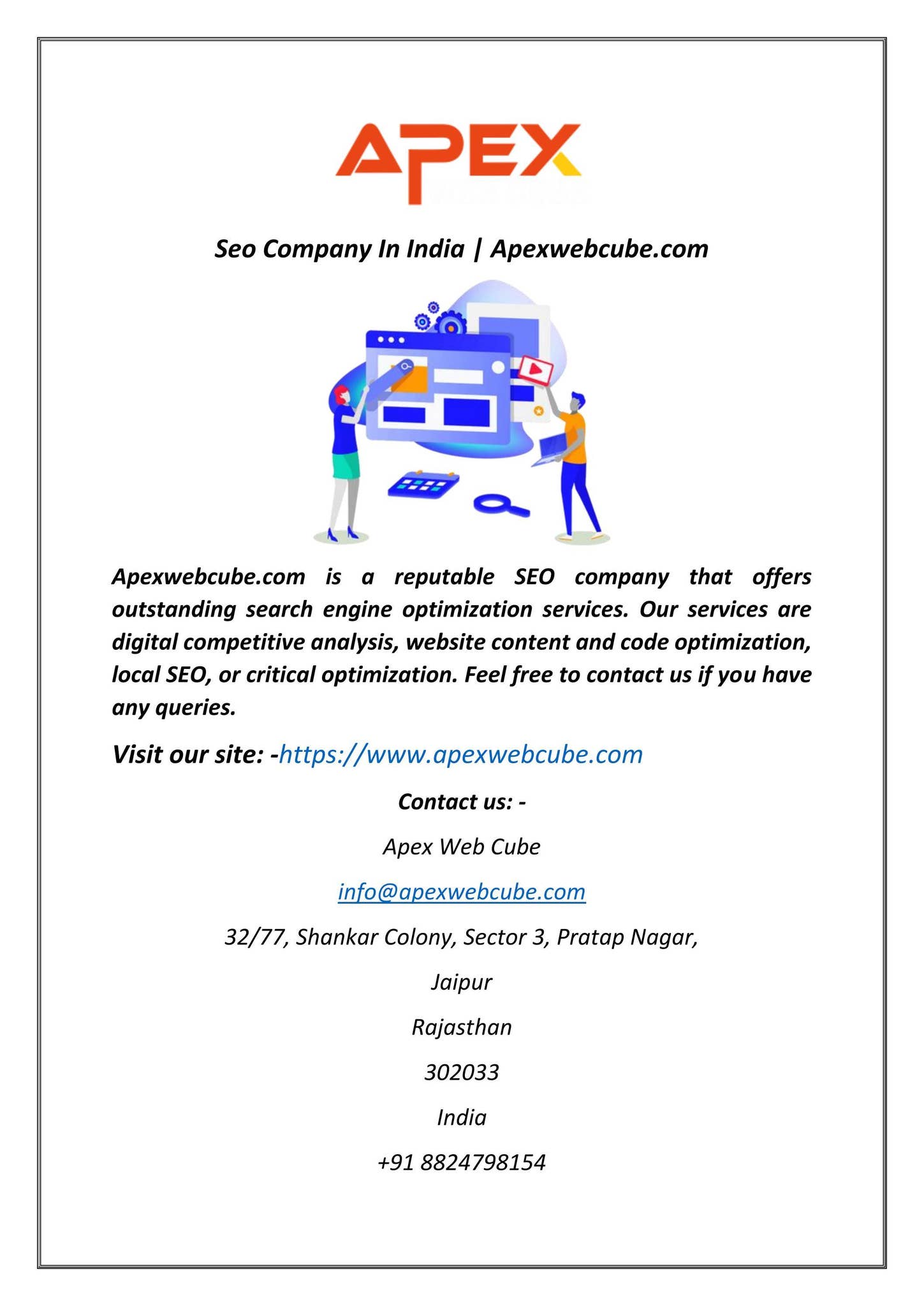 Seo Company In India | Apexwebcube.com by Apex Web Cube - Issuu