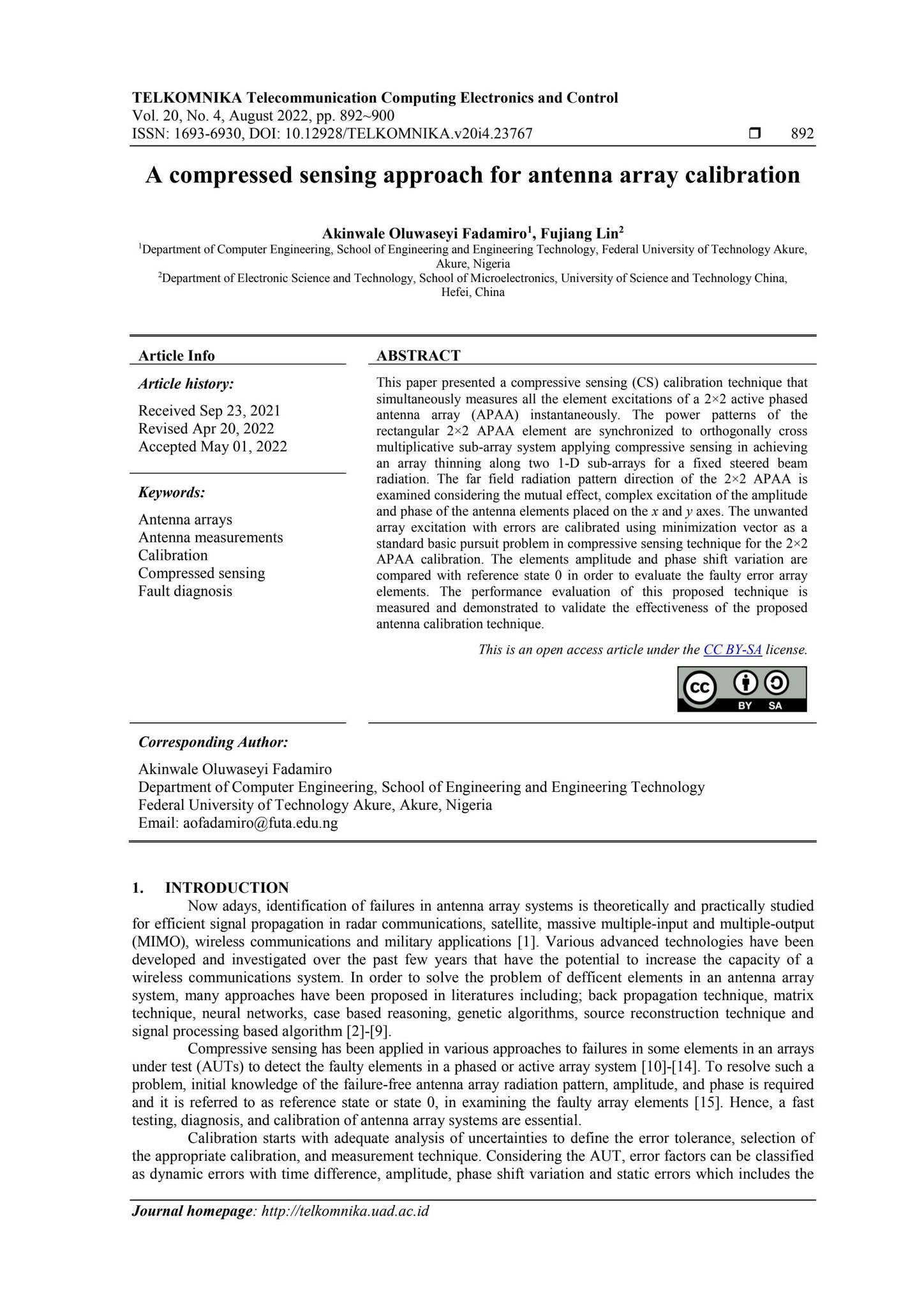 A compressed sensing approach for antenna array calibration by ICWT1 ...