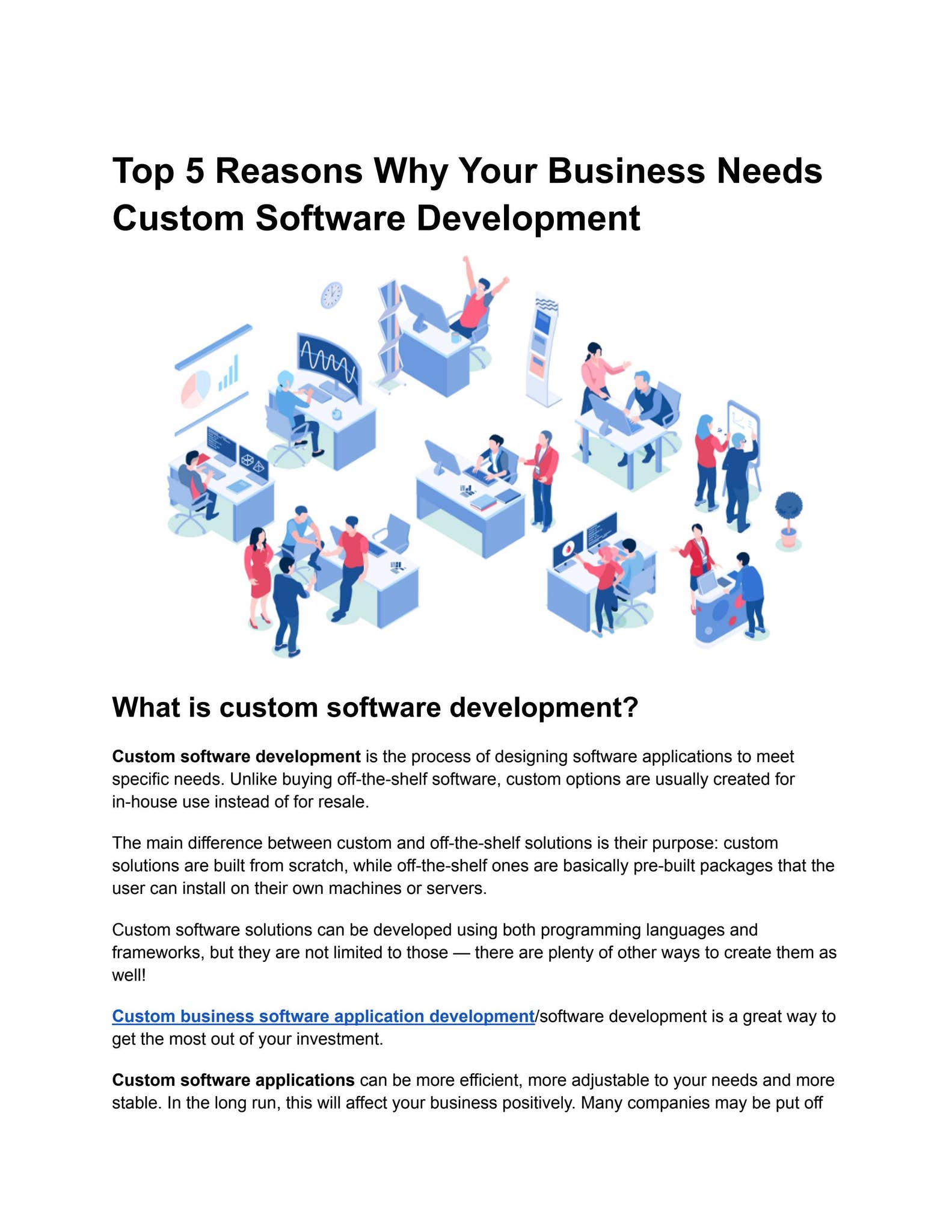 Top 5 Reasons Why Your Business Needs Custom Software Development by ...