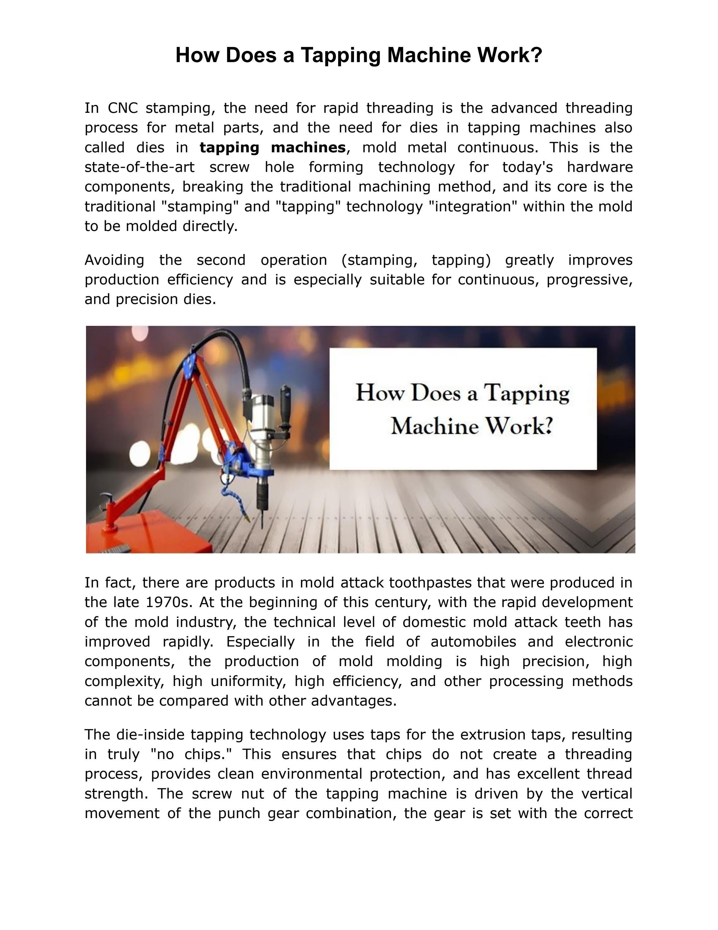 How Does a Tapping Machine Work? by Dynamic Hydrofab Issuu