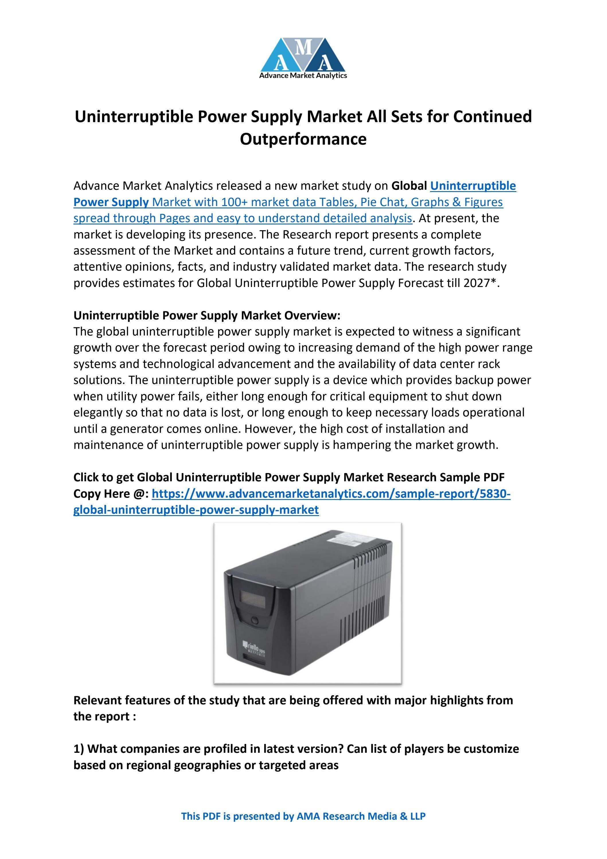 Uninterruptible Power Supply Market by John Mark Issuu