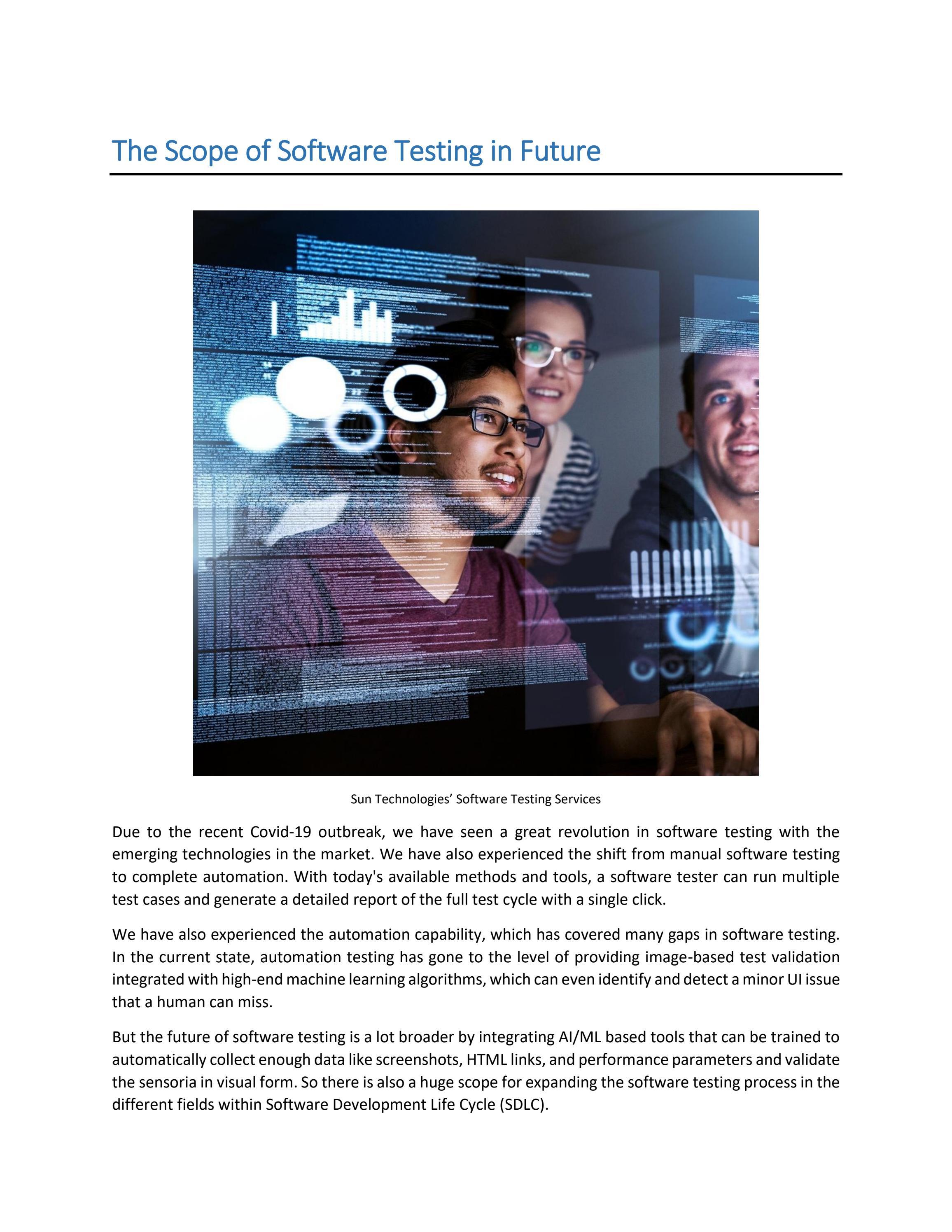 The Scope of Software Testing in Future by sun_technologies Issuu