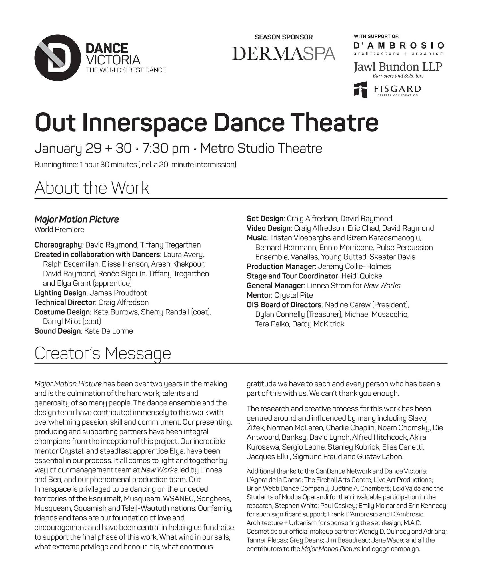 Dance Victoria 2015-2016 Season | Out Innerspace Dance Theatre program  insert by Dance Victoria - Issuu