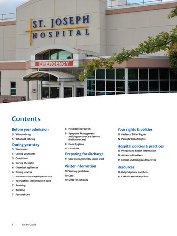St. Joseph Hospital Patient Guide English by Catholic Health - Issuu
