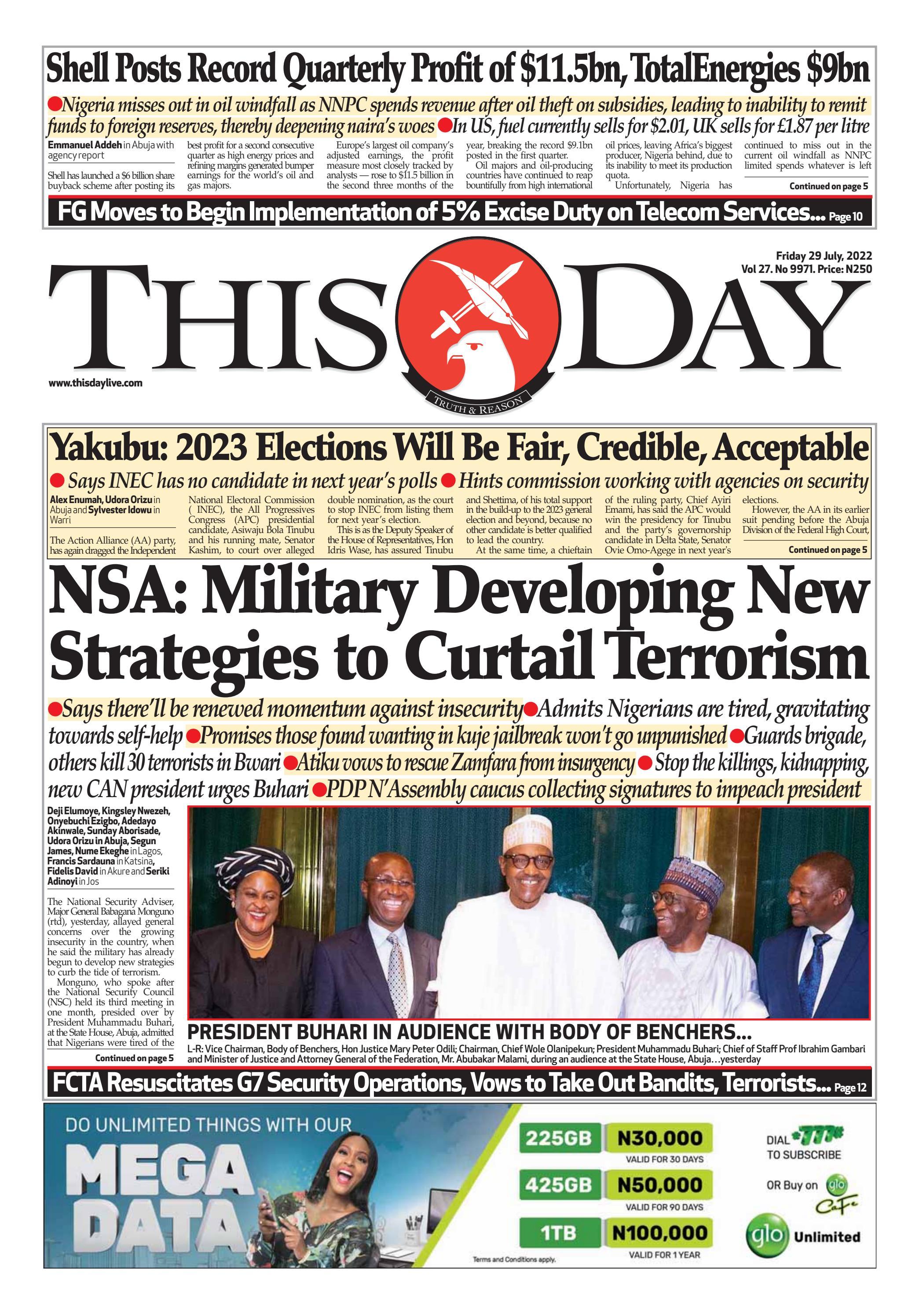 FRIDAY 29TH JULY 2022 By THISDAY Newspapers Ltd Issuu
