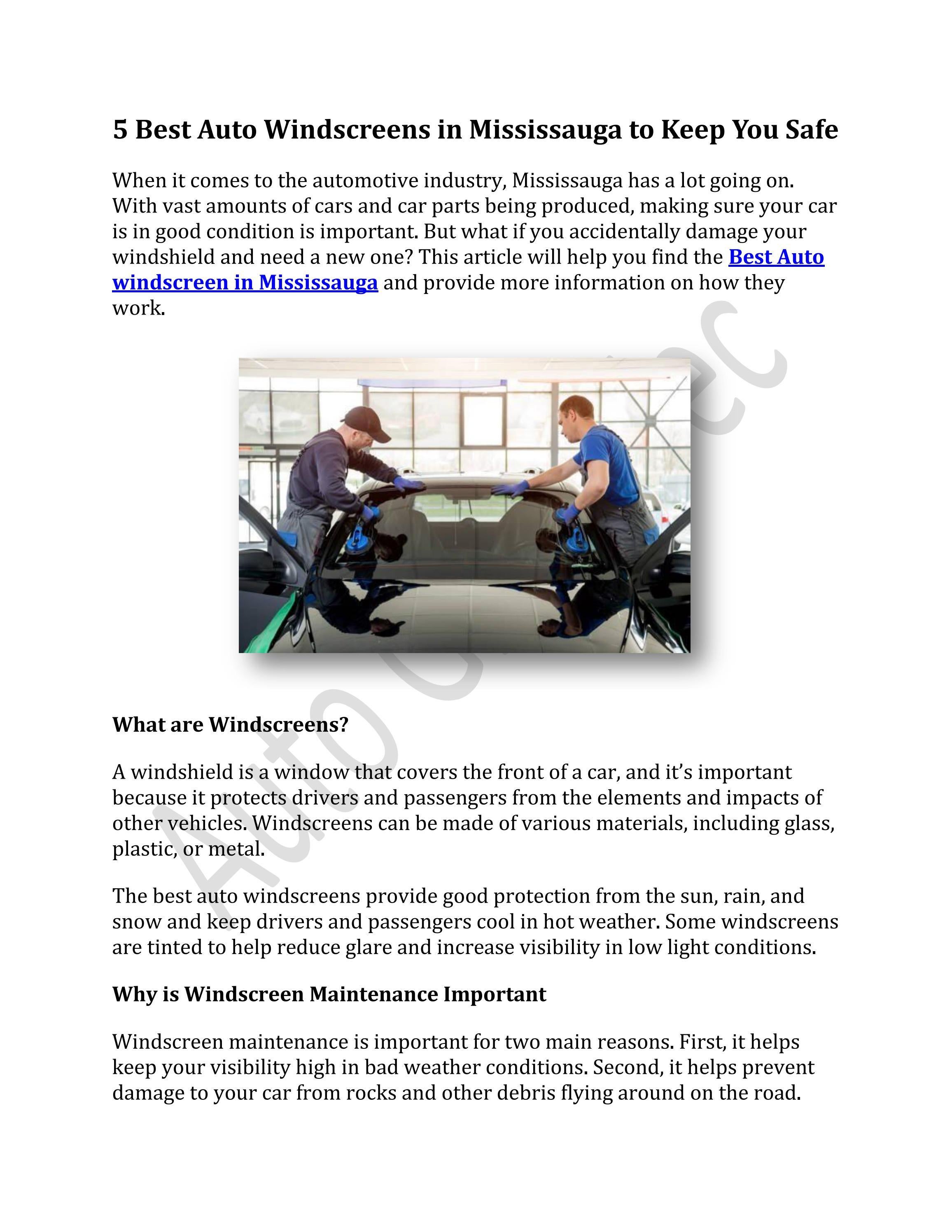 Windshield repair Mississauga by Auto Glass Issuu