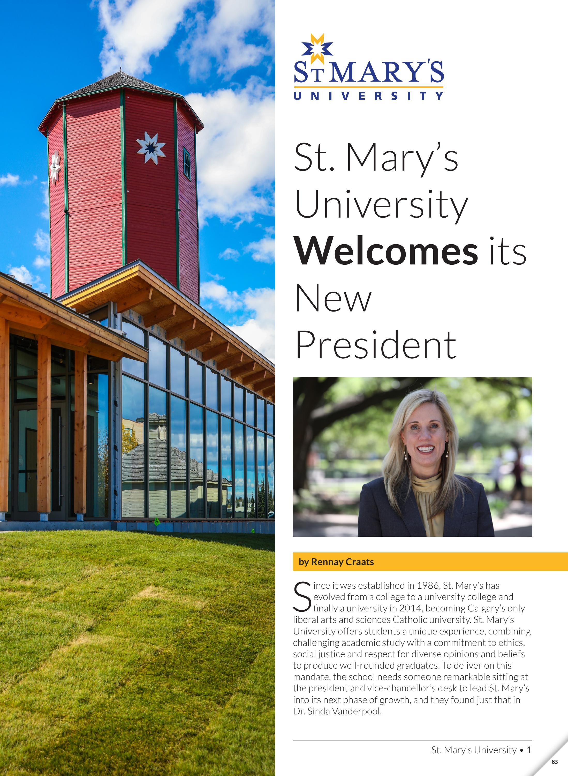 St. Mary's University its New President by Business in