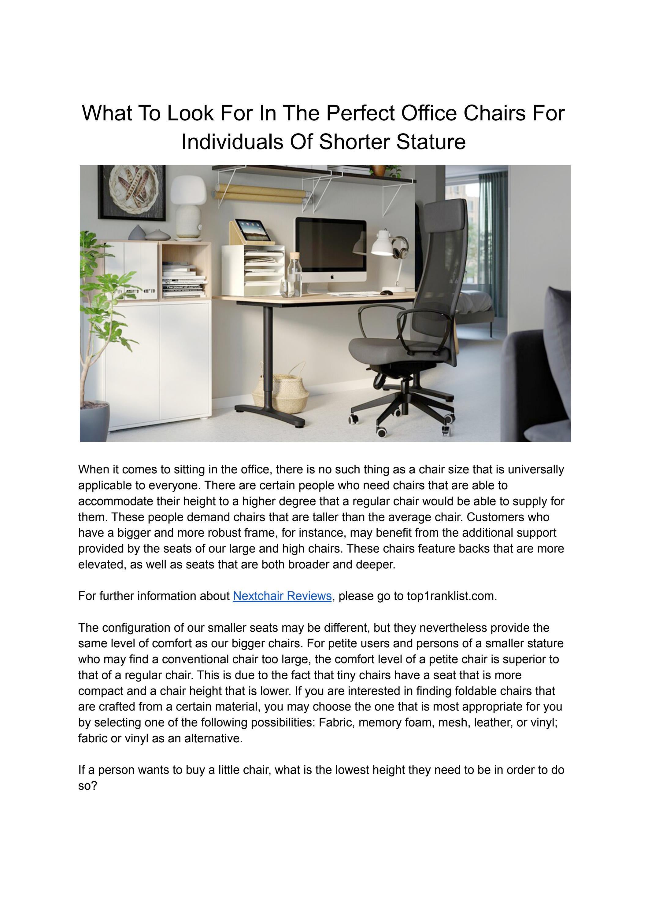 What to Look for in the Perfect Office Chairs for Short People by