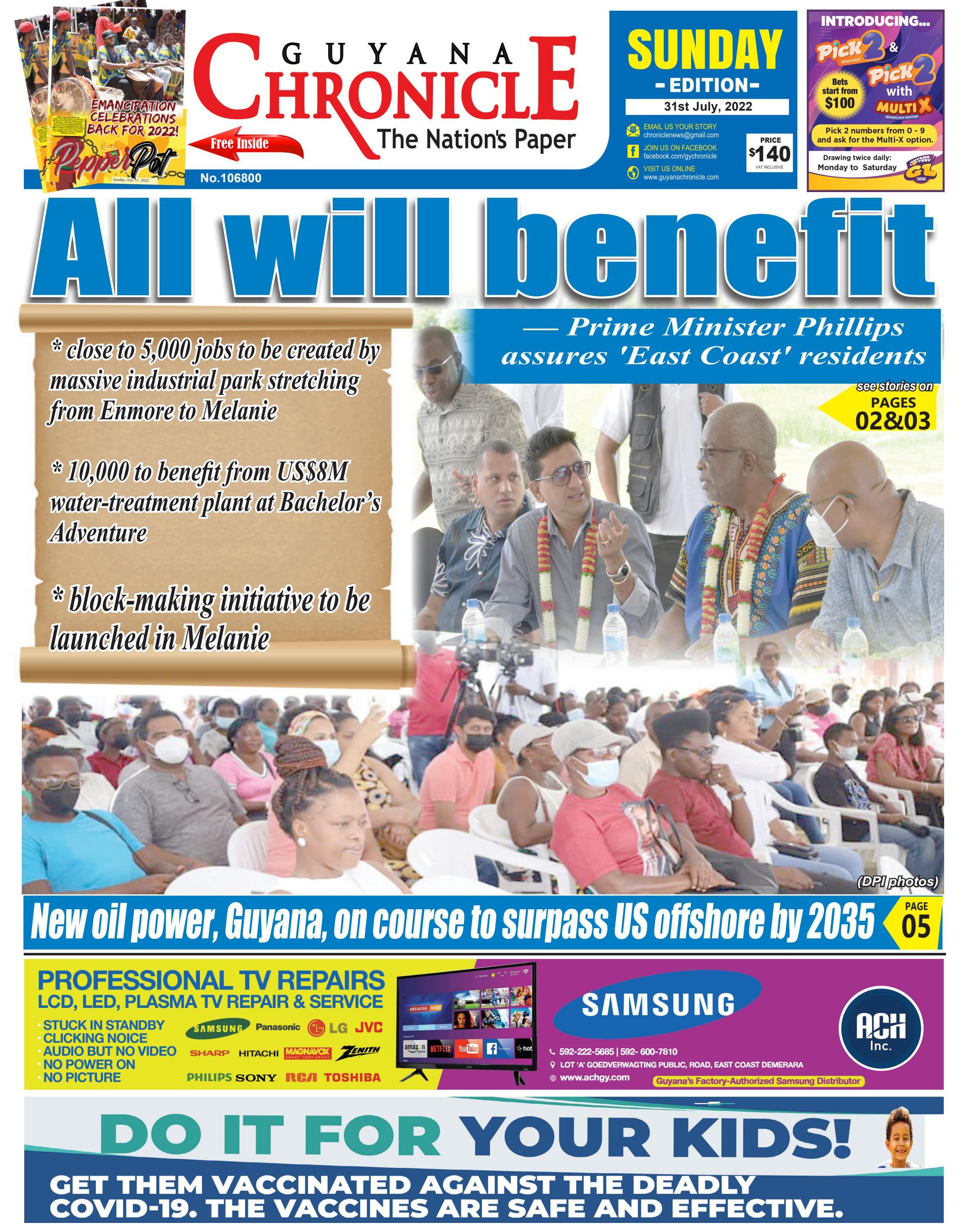 Guyana Chronicle Epaper 31 07 22 By Guyana Chronicle Issuu