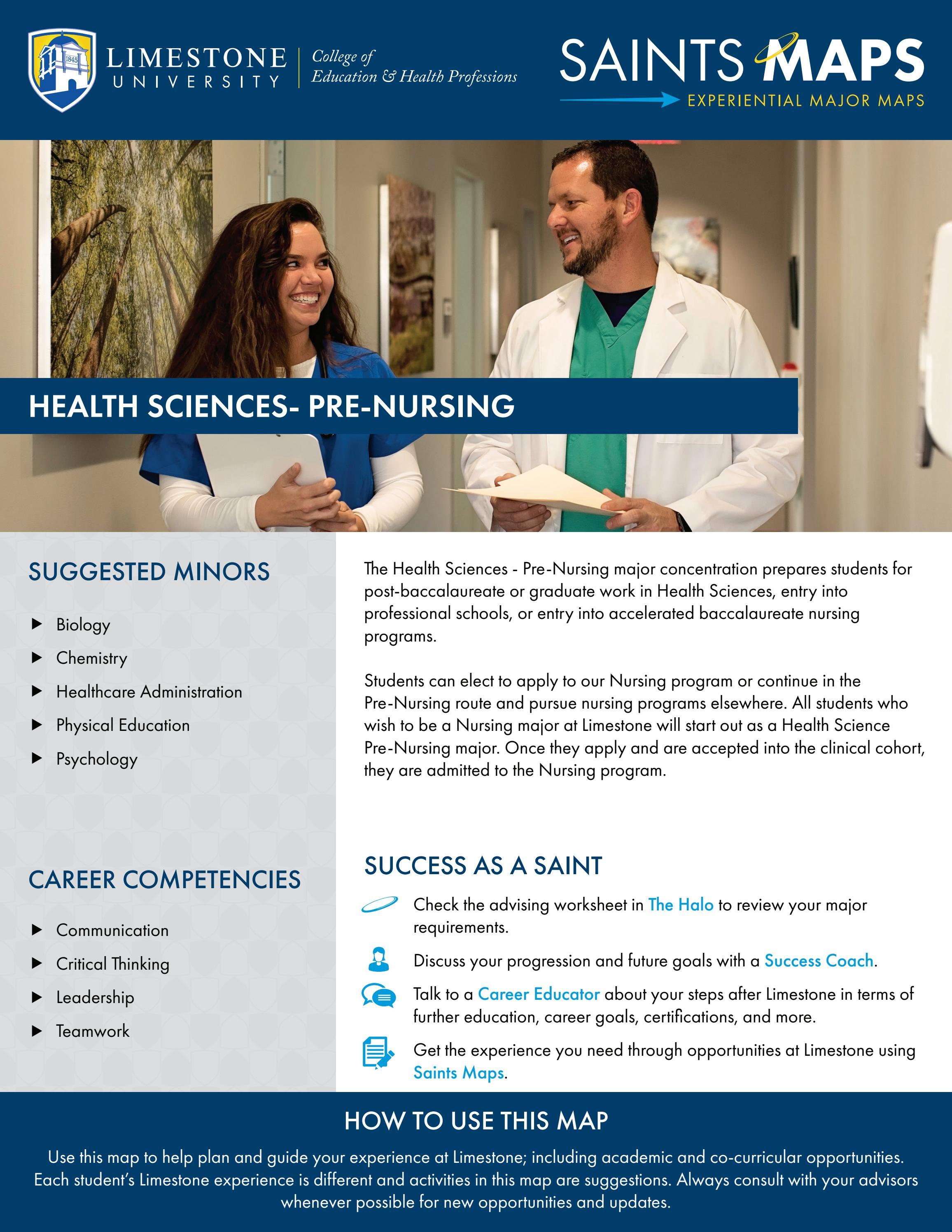 Saints Maps Health Sciences/PreNursing by Limestone University Issuu