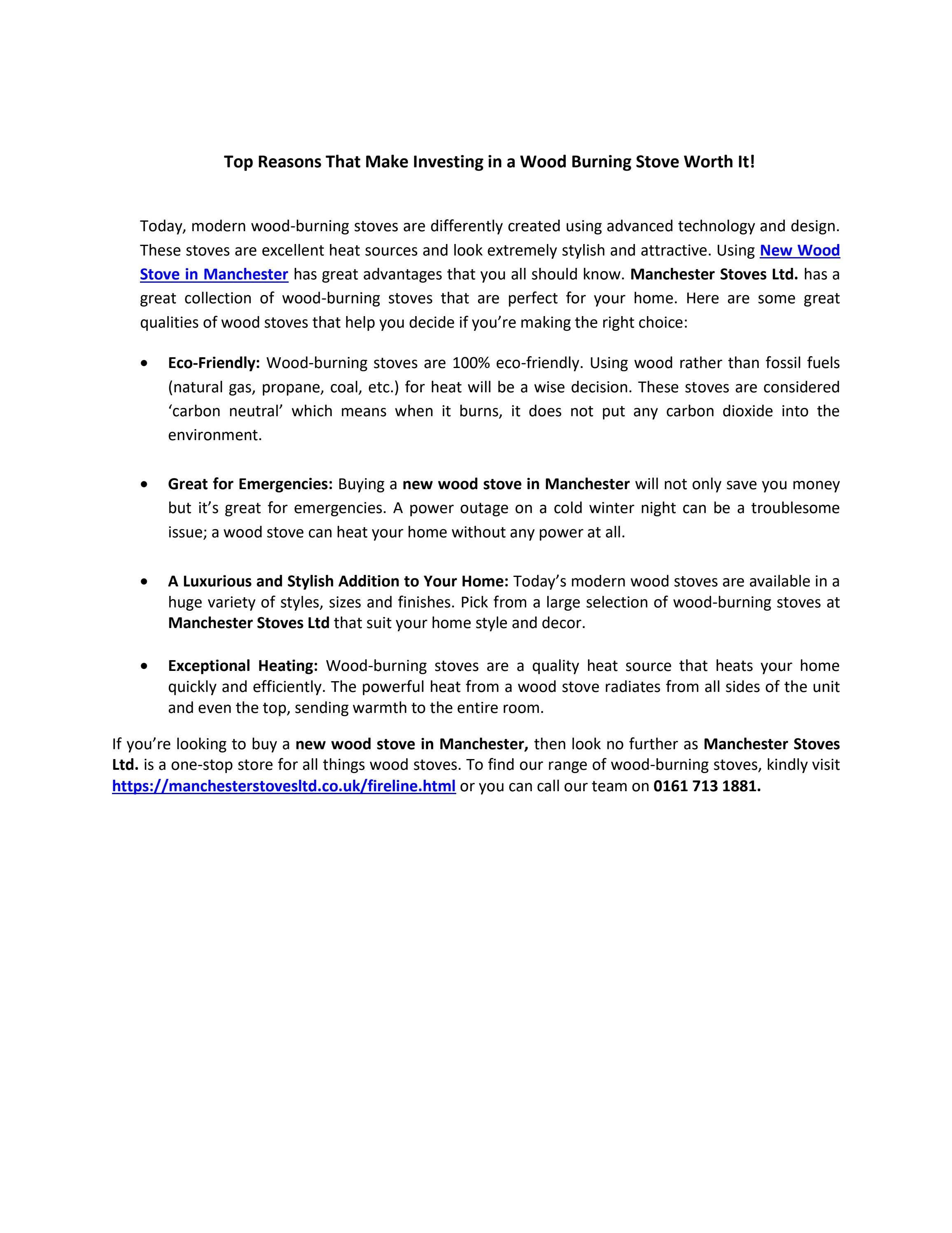 Top Reasons That Make Investing in a Wood Burning Stove Worth It by