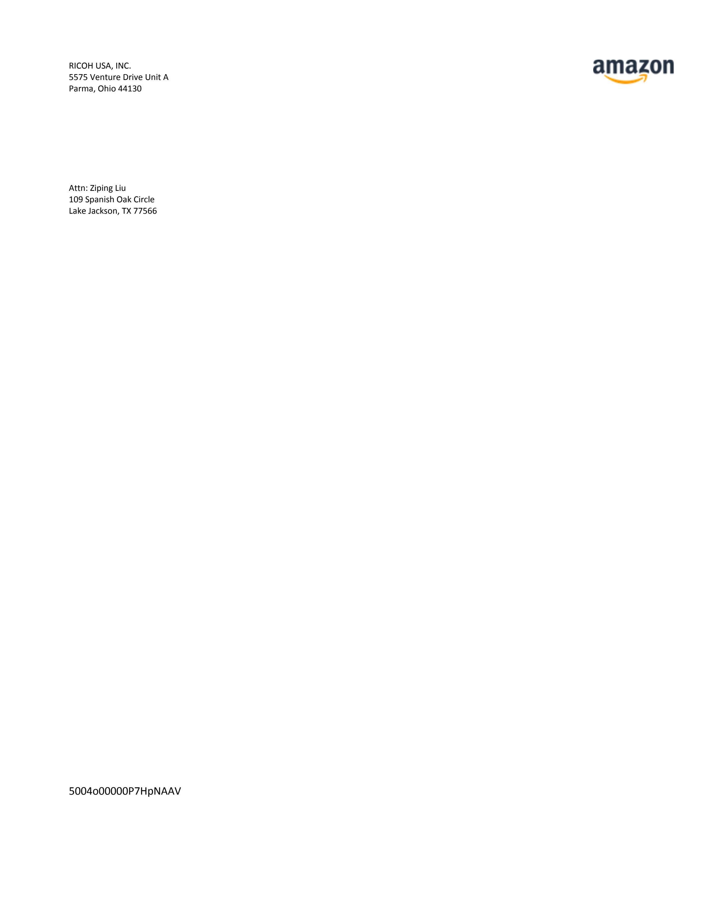 AMAZON LEGAL - TELLING ZIPING LIU, THIS IS OUR ADVERSE ACTION - APRIL 30TH,  2022 by LIU CORPORATION LIMITED - Issuu